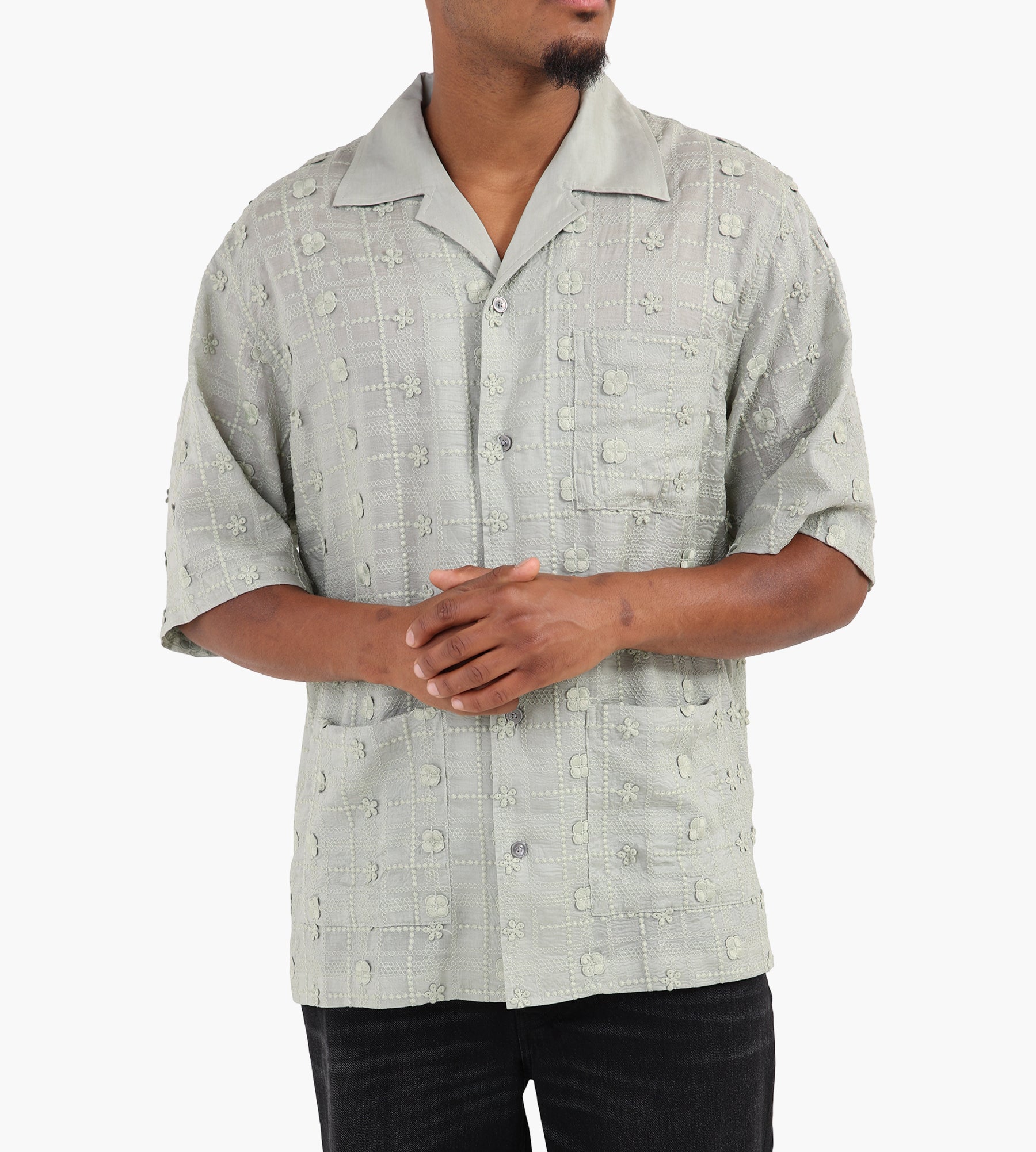 NN.07 Ben Short Sleeve Shirt 5026 Sage Green