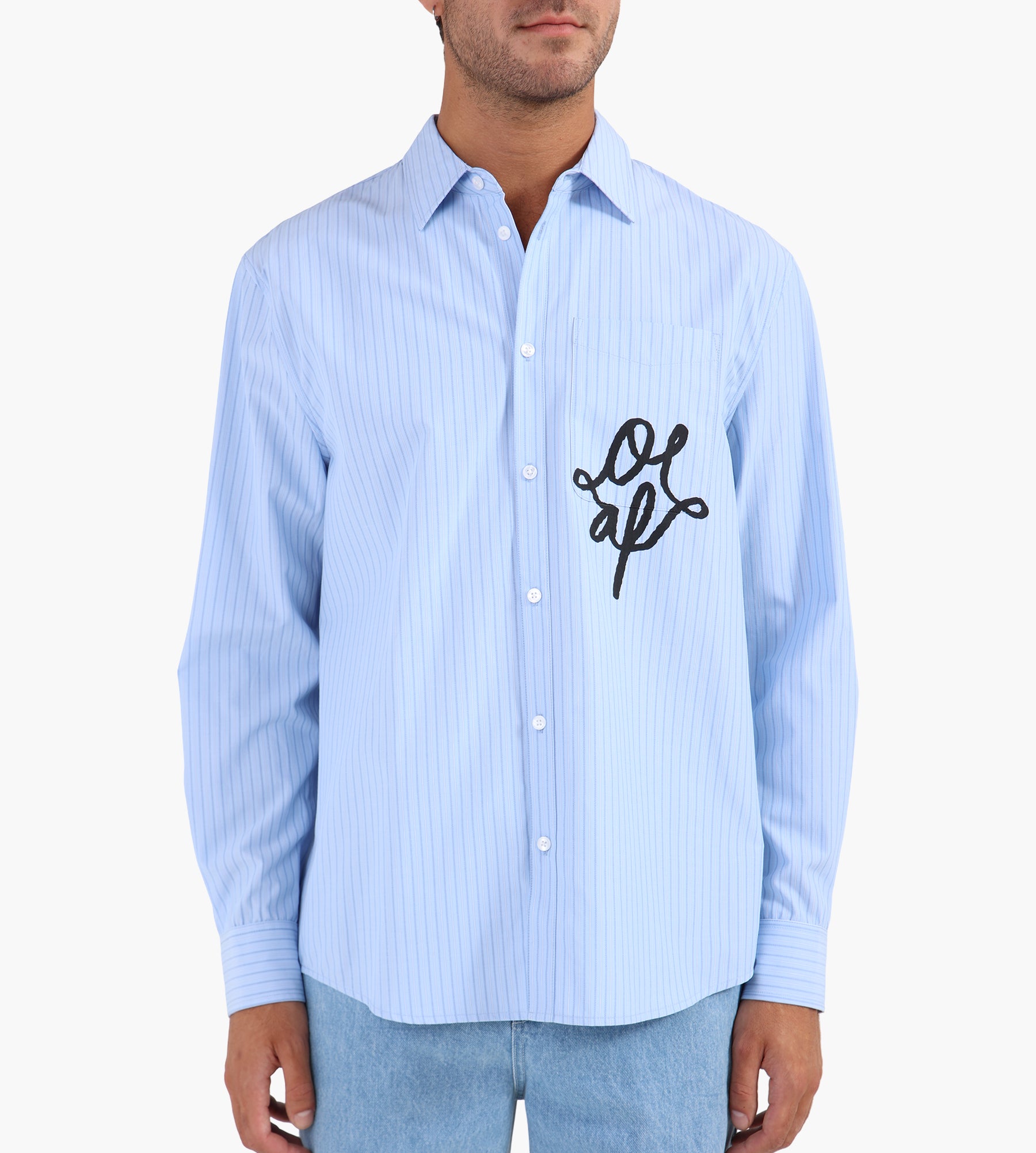 OLAF Striped Relaxed Shirt Blue Stripe