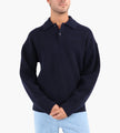 OLAF Knitted Oversized Polo Navy