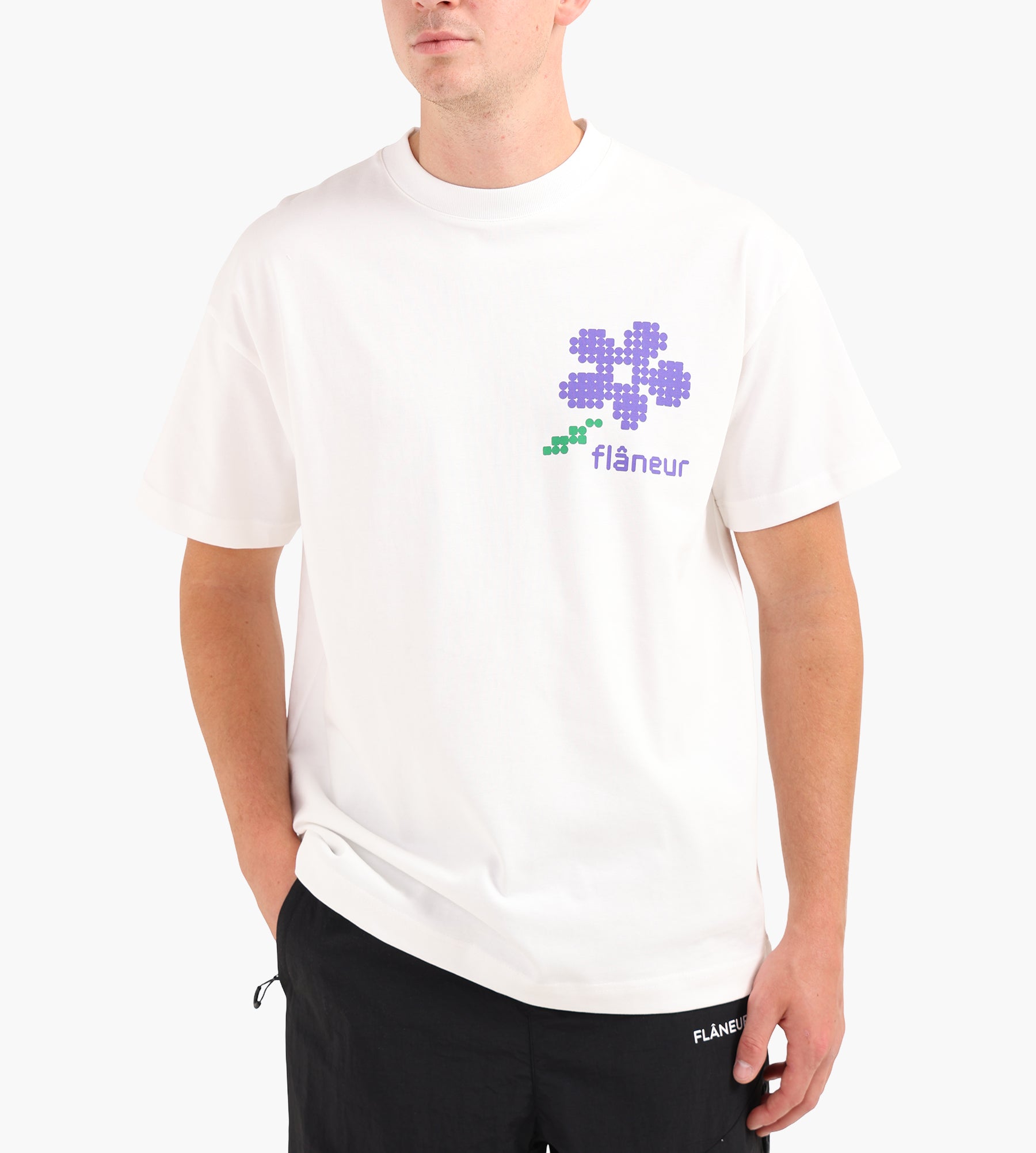Flâneur Pixel Flower T-Shirt White