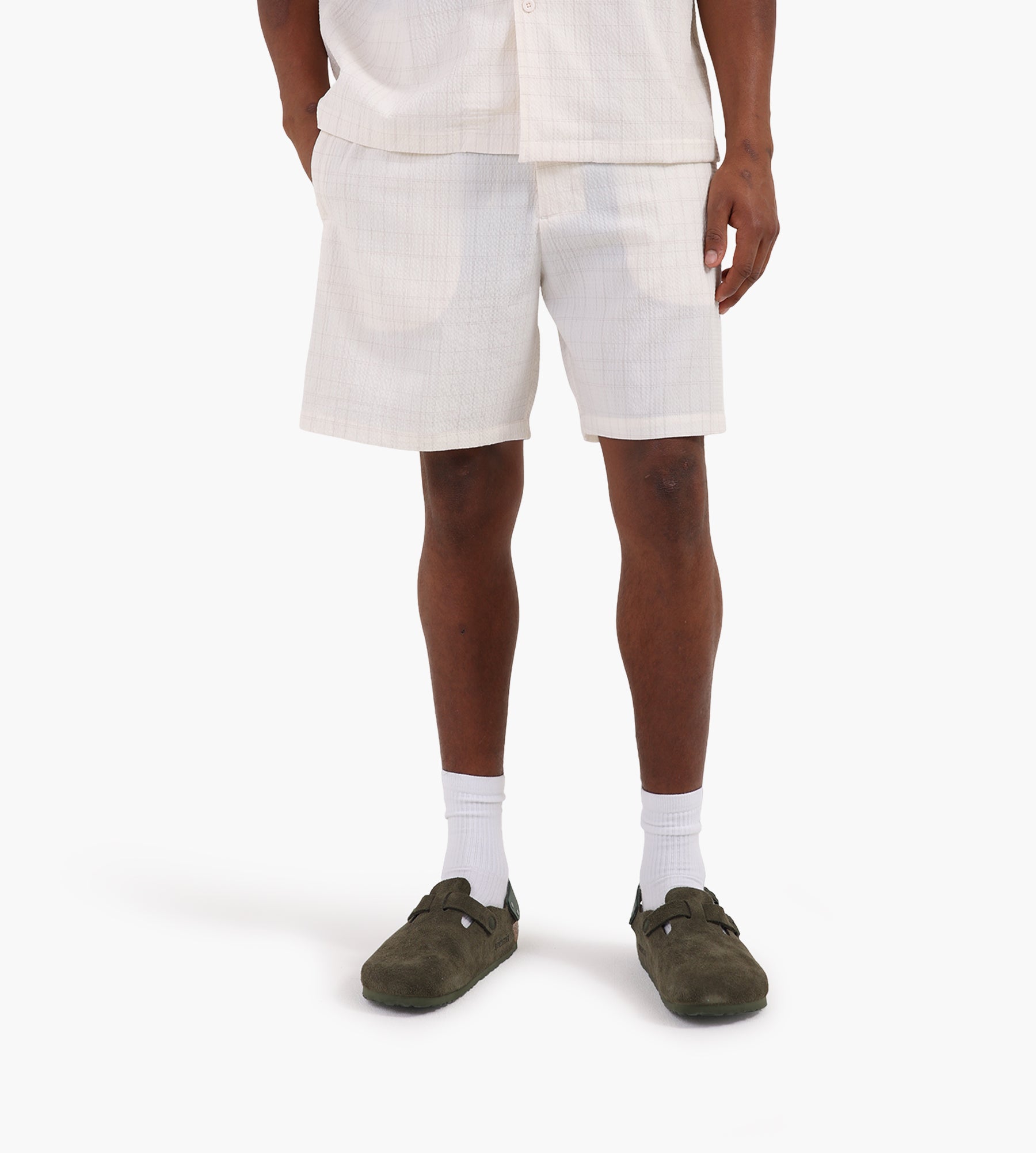 OLAF Fine Check Shorts Off-white