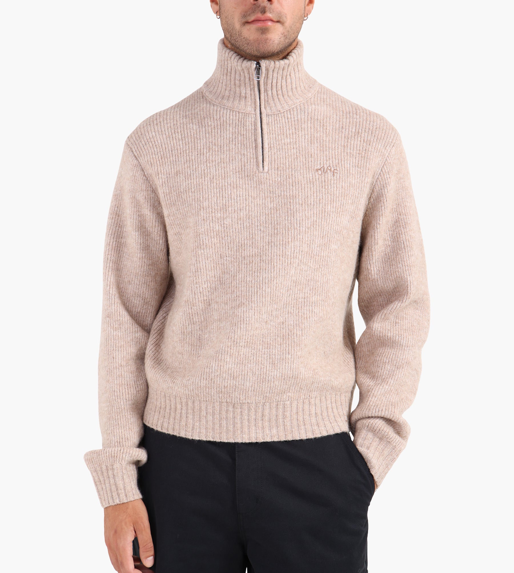 OLAF Signature Knitted Zip Mock Hemp