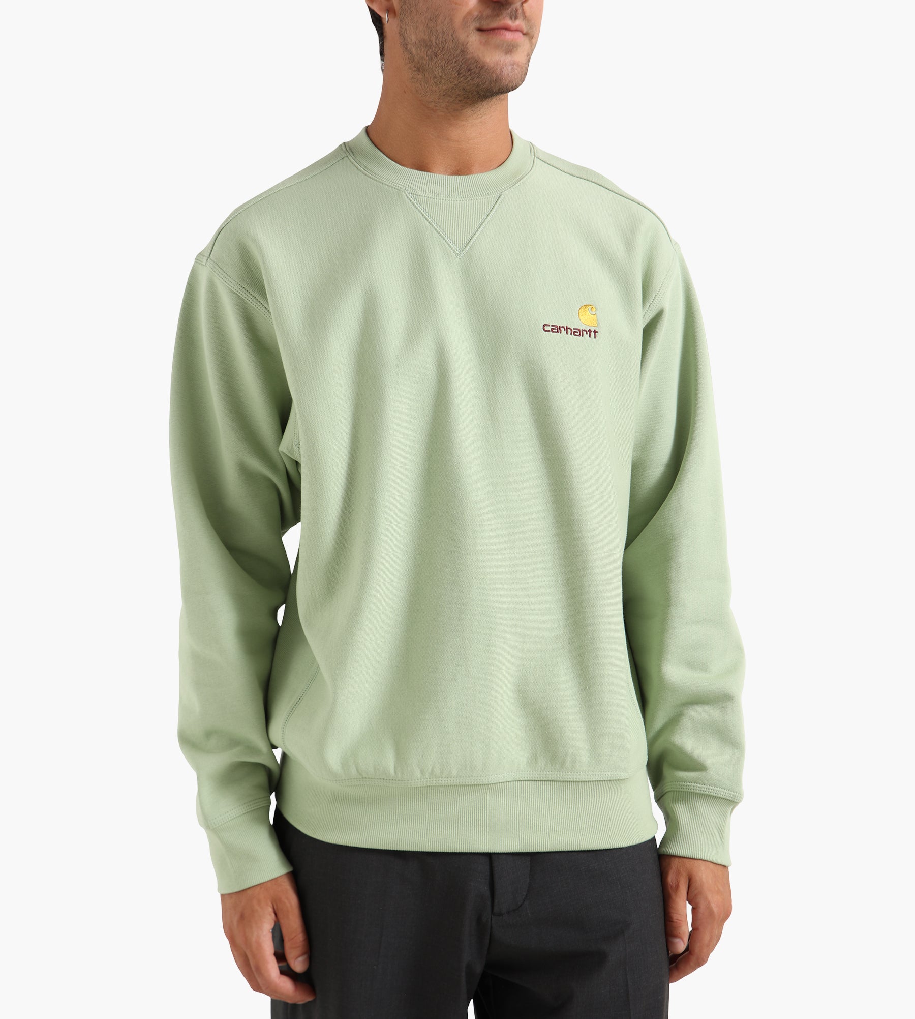 Carhartt WIP American Script Sweat Pale Olive