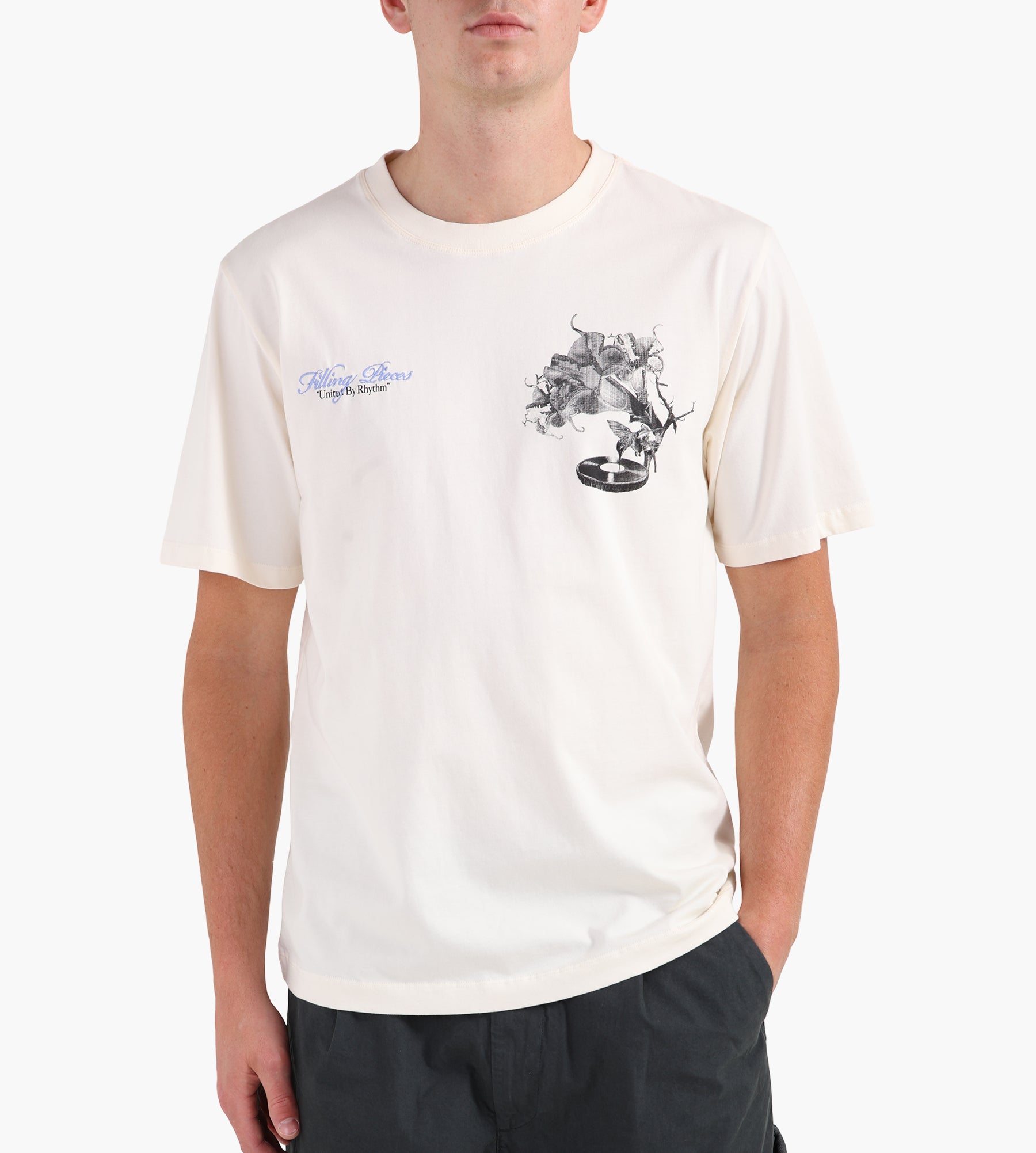 Filling Pieces T-shirt Grammophone Antique White