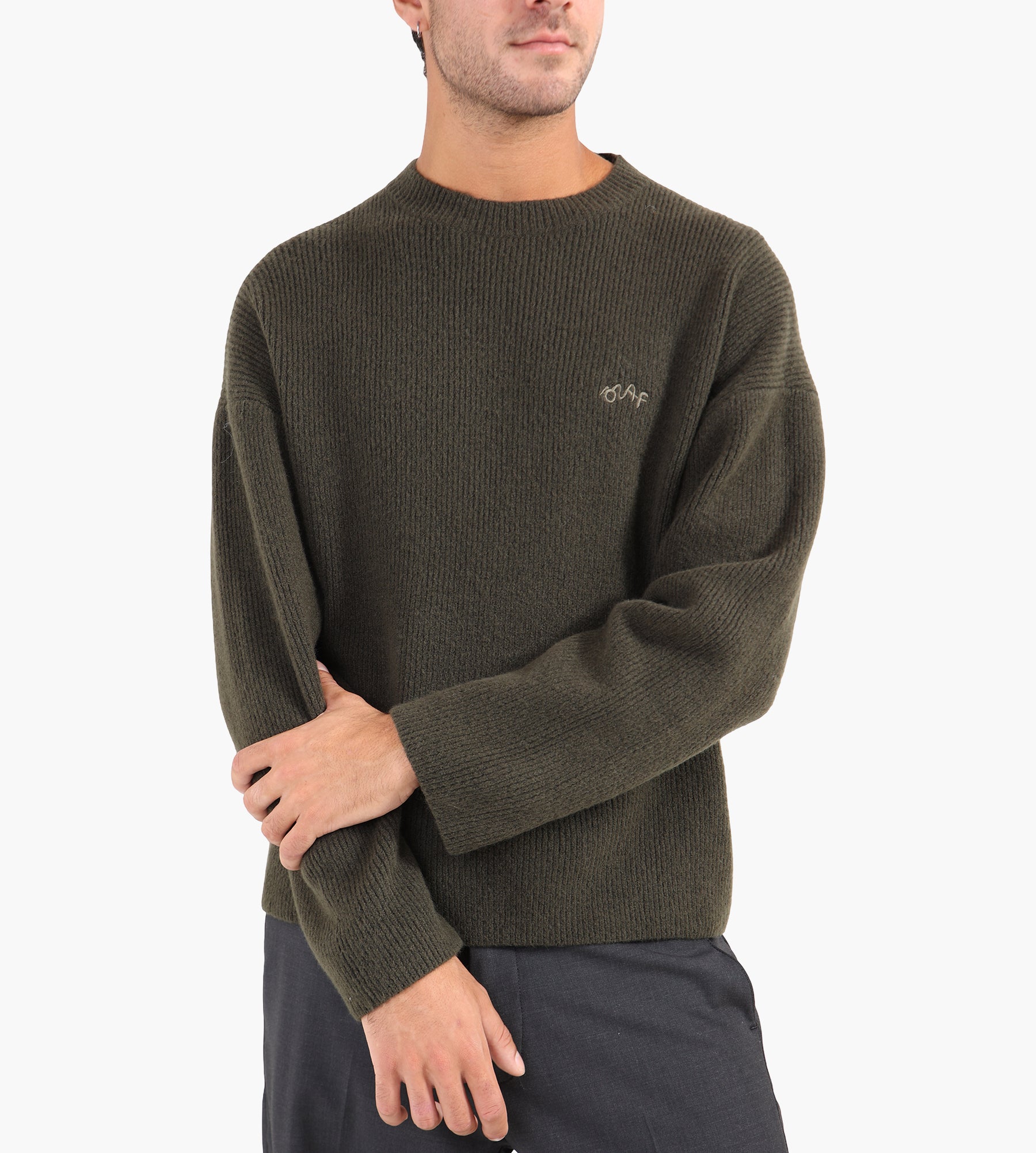 OLAF Signature Knitted Crewneck Olive Night