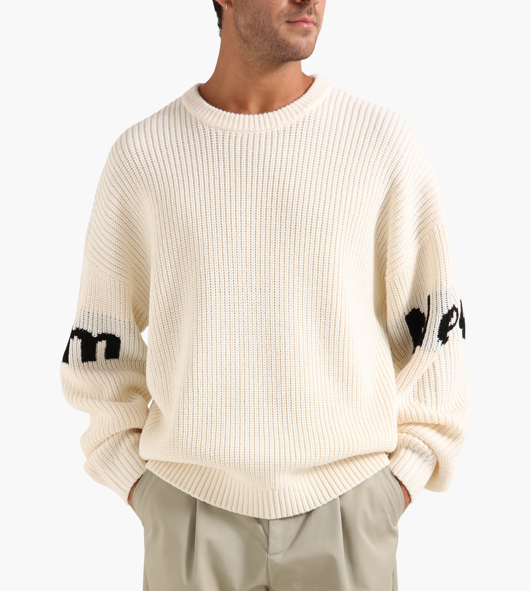 New Amsterdam Surf Association Name Crew Knit Ecru Black