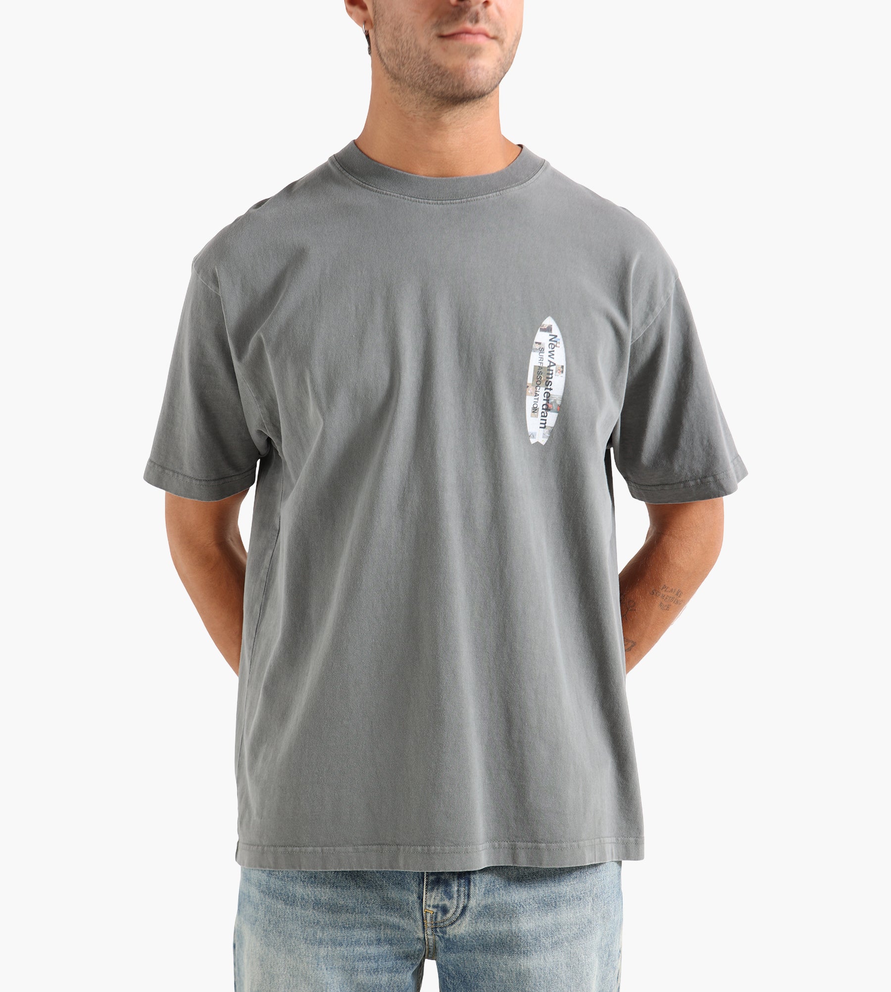 New Amsterdam Surf Association Surf Zine Tee Shark Green