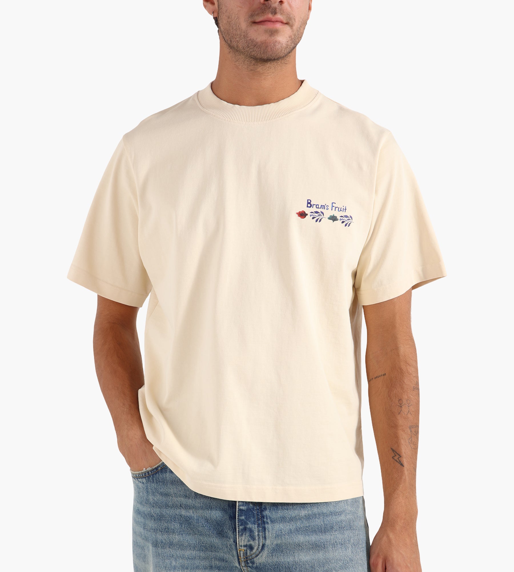 Bram's Fruit Flora T-shirt Solid Beige