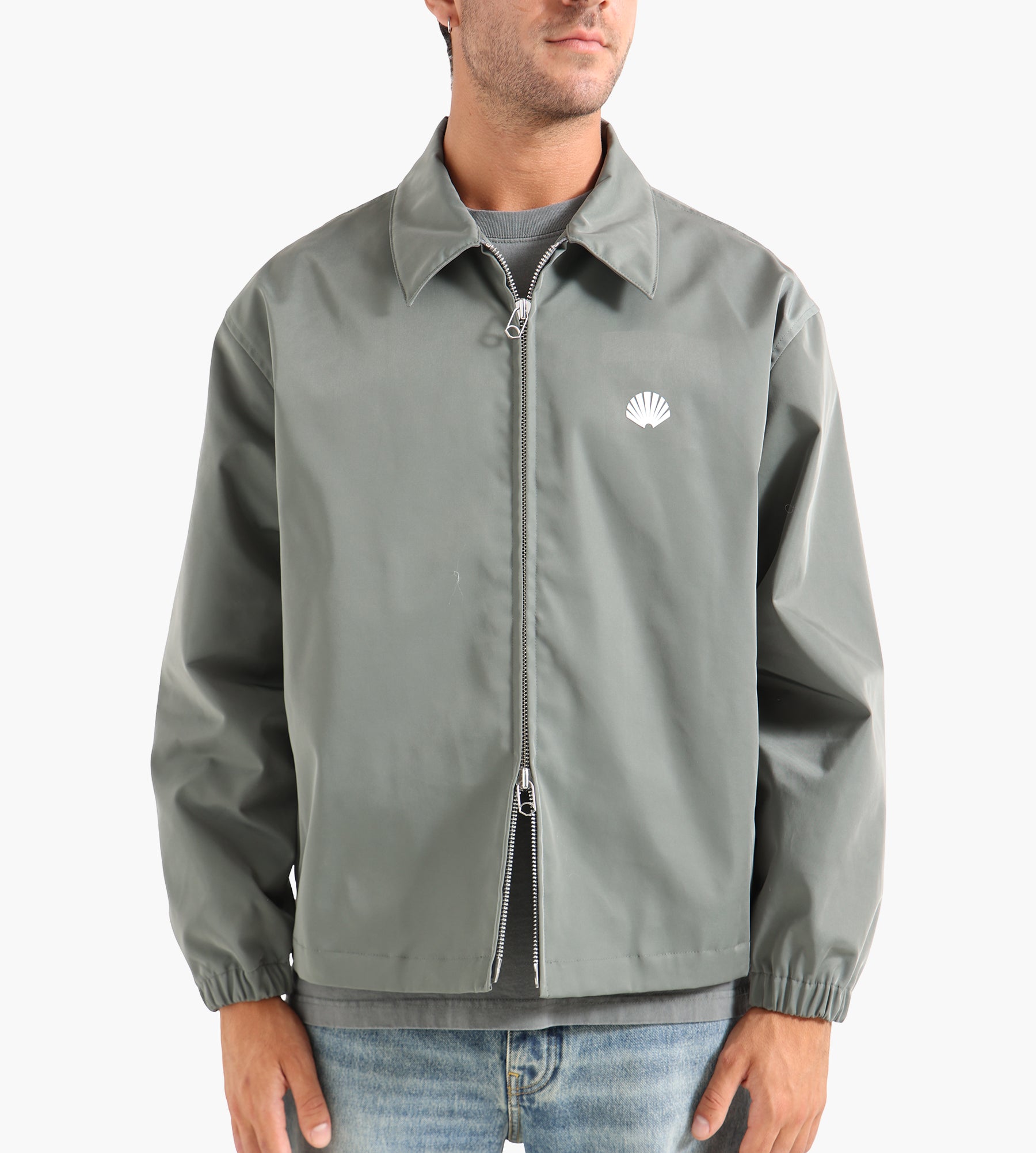New Amsterdam Surf Association Nylon Coach Jacket Shark Green