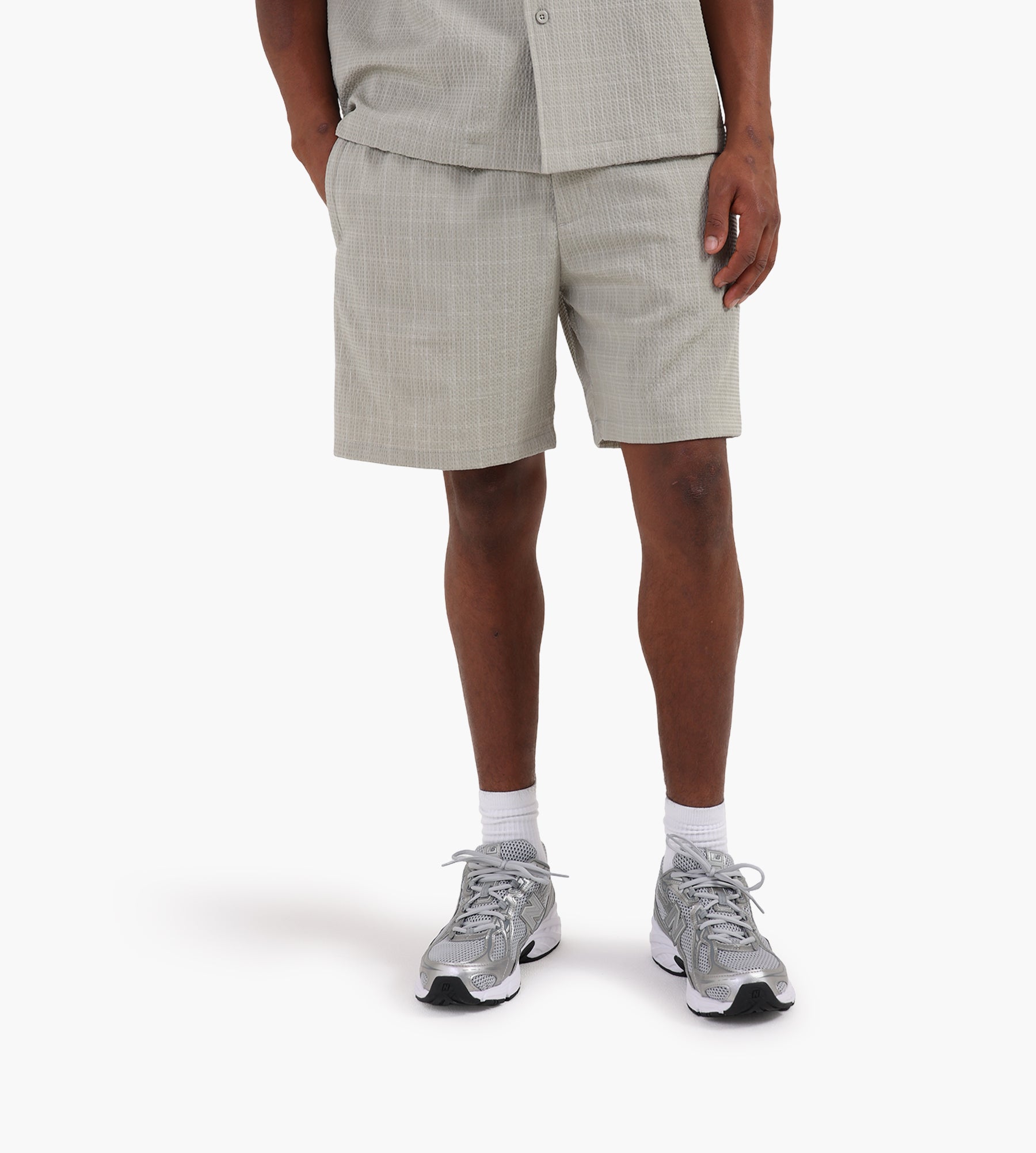 OLAF Fine Check Shorts Light Sage