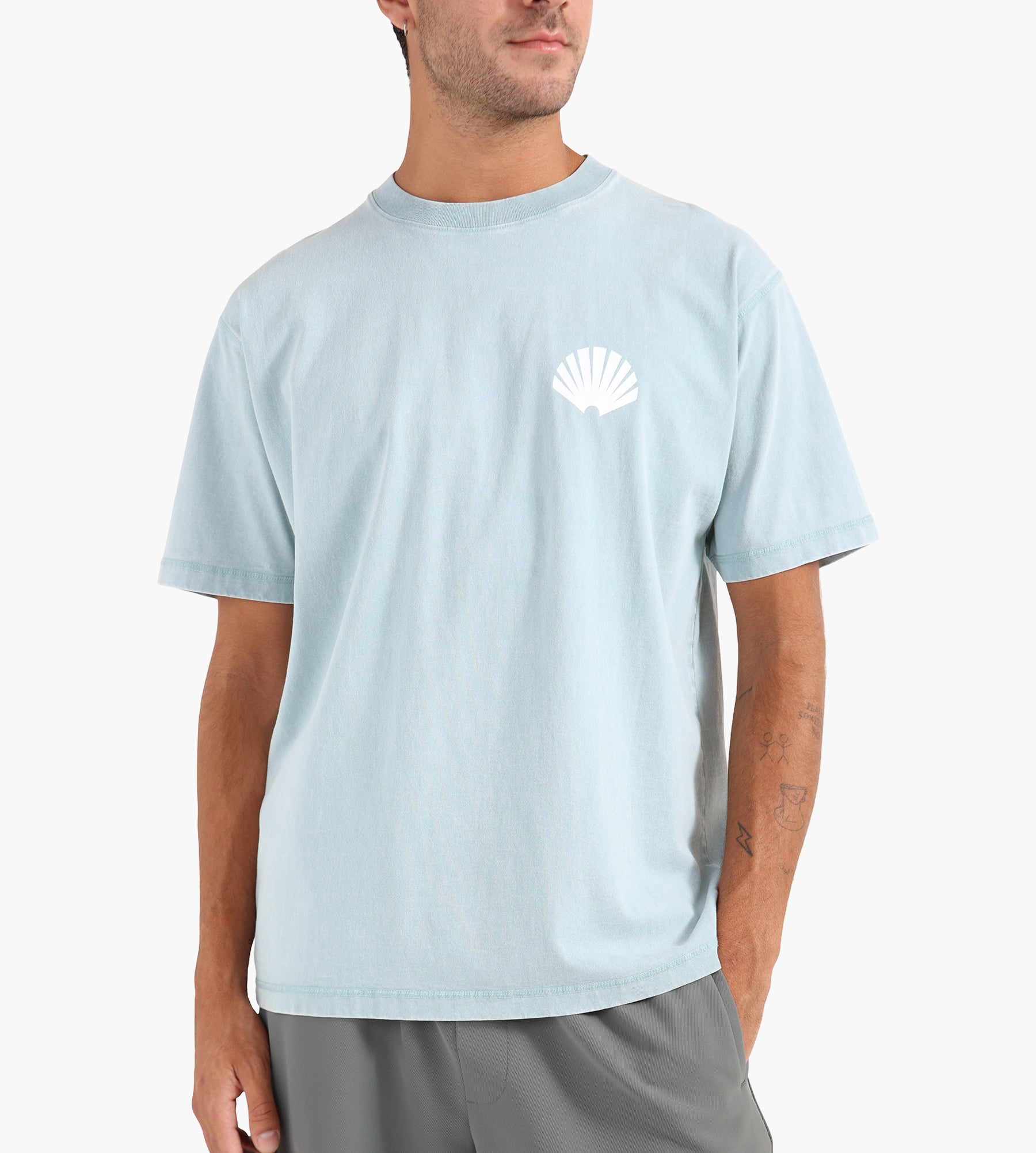 New Amsterdam Surf Association Logo Tee Teal White