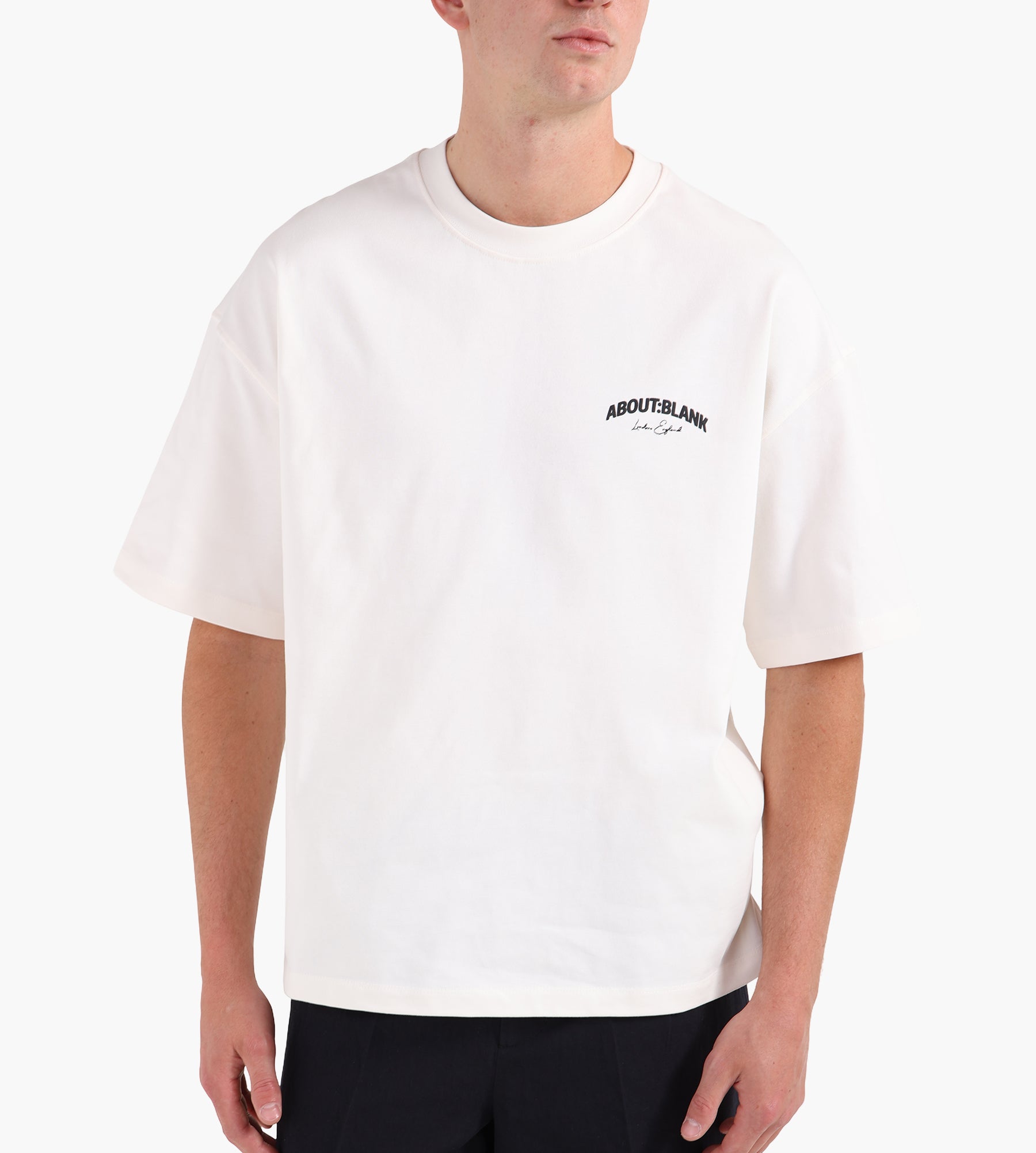 about:blank Arched Logo T-Shirt Oat Black