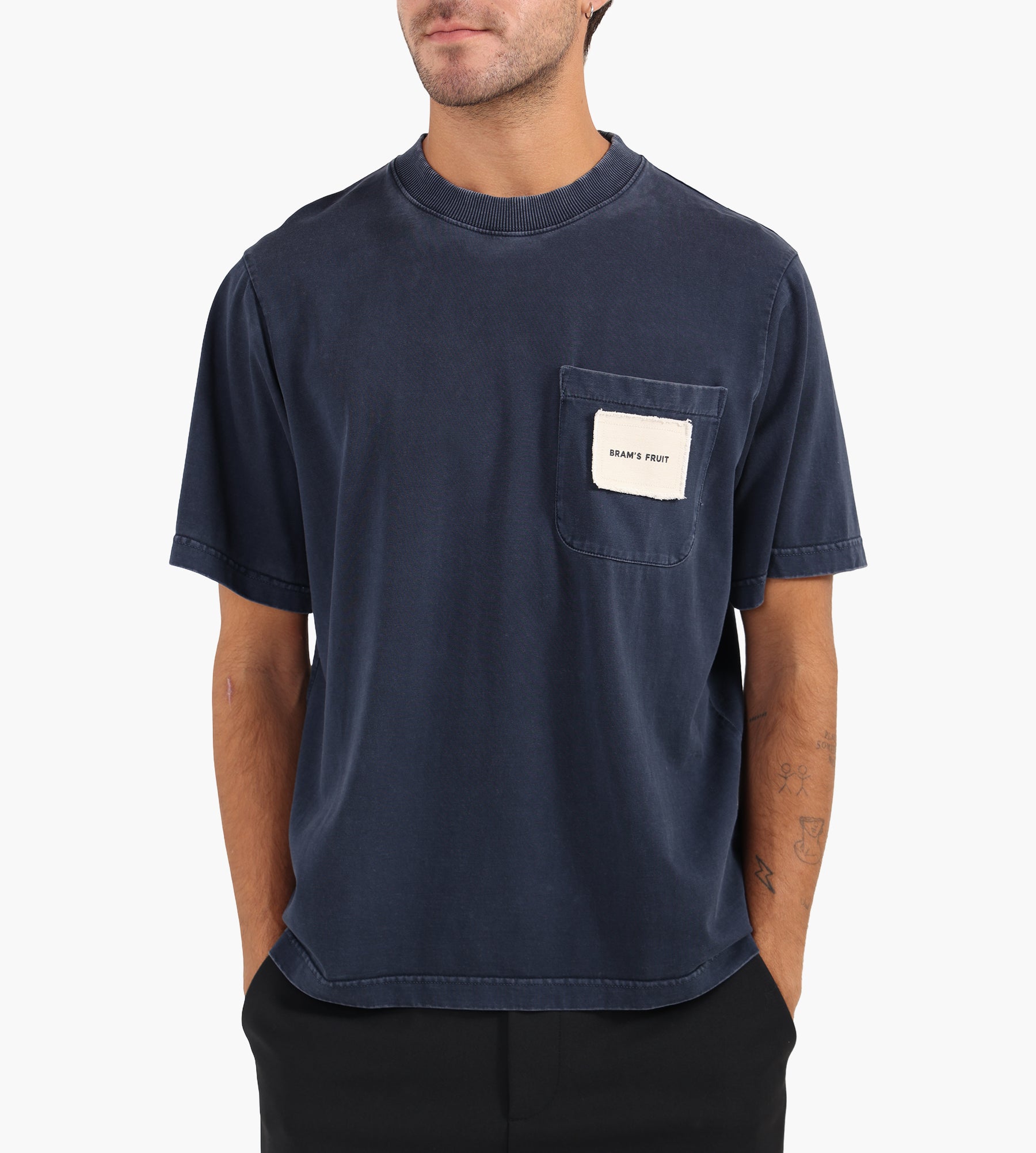 Bram's Fruit Chest Pocket T-shirt Washed Midnight Blue