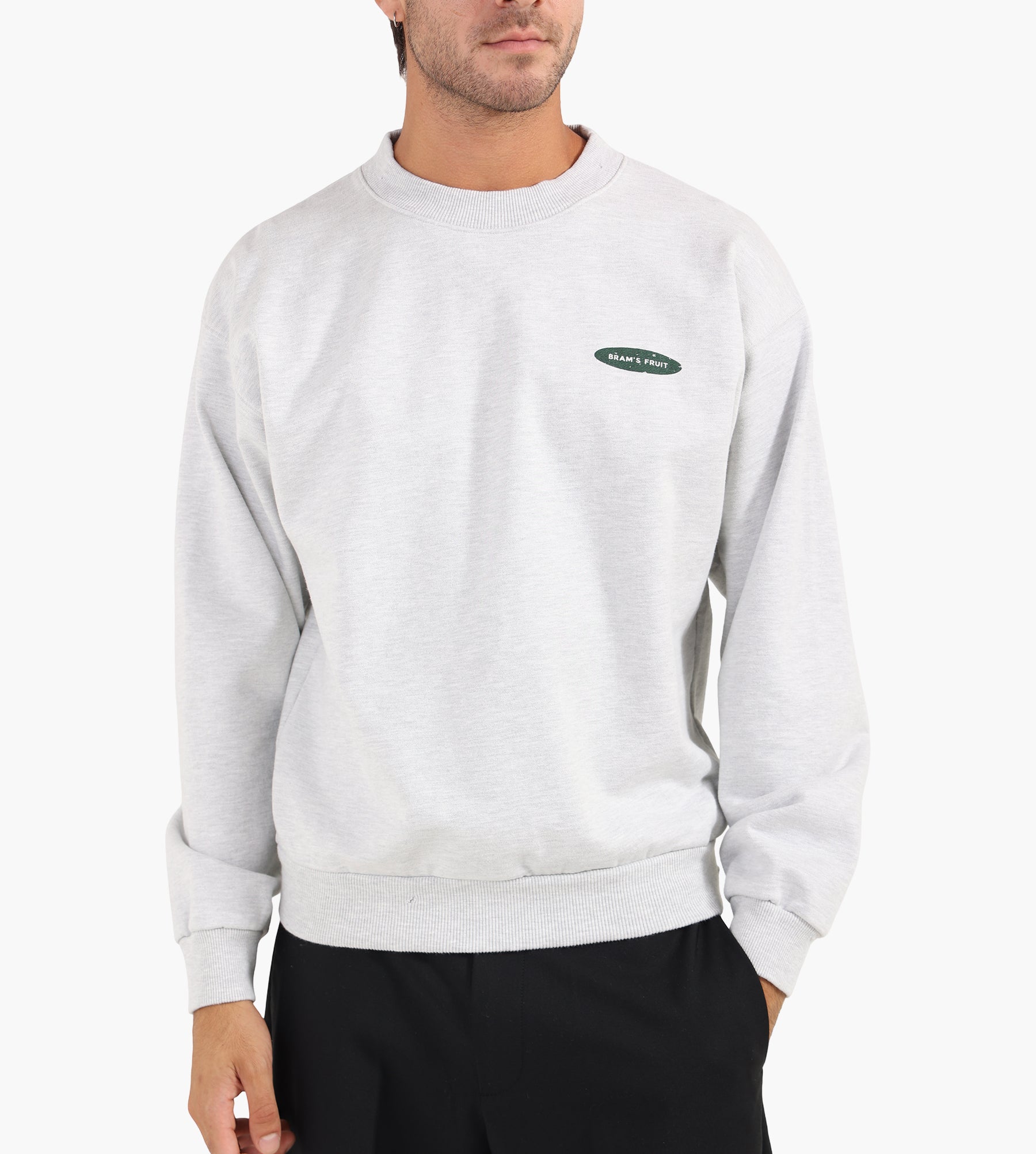 Bram's Fruit Distressed “F*ck Off” Crewneck Grey Melange