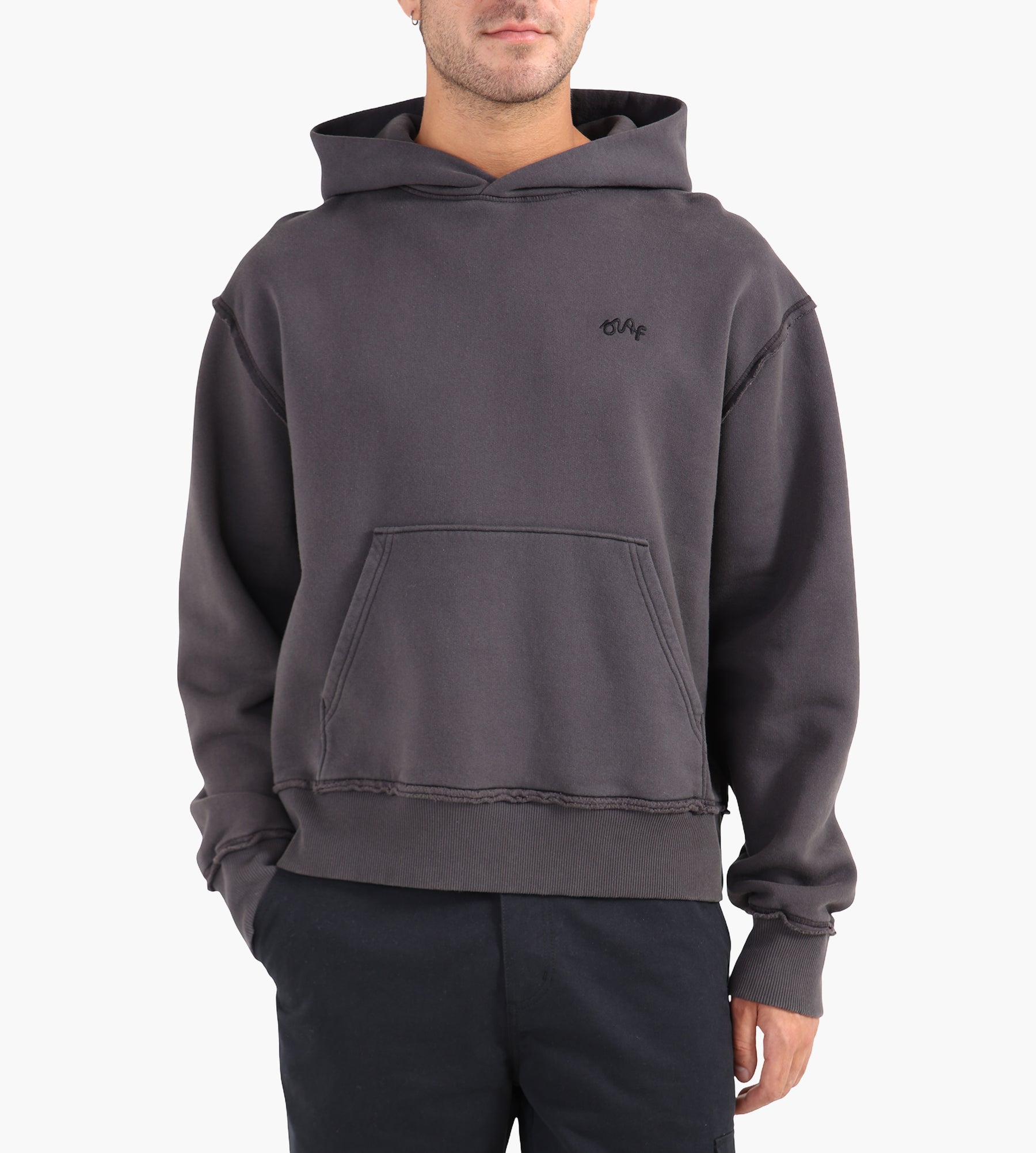 OLAF Signature Boxy Hoodie Charcoal