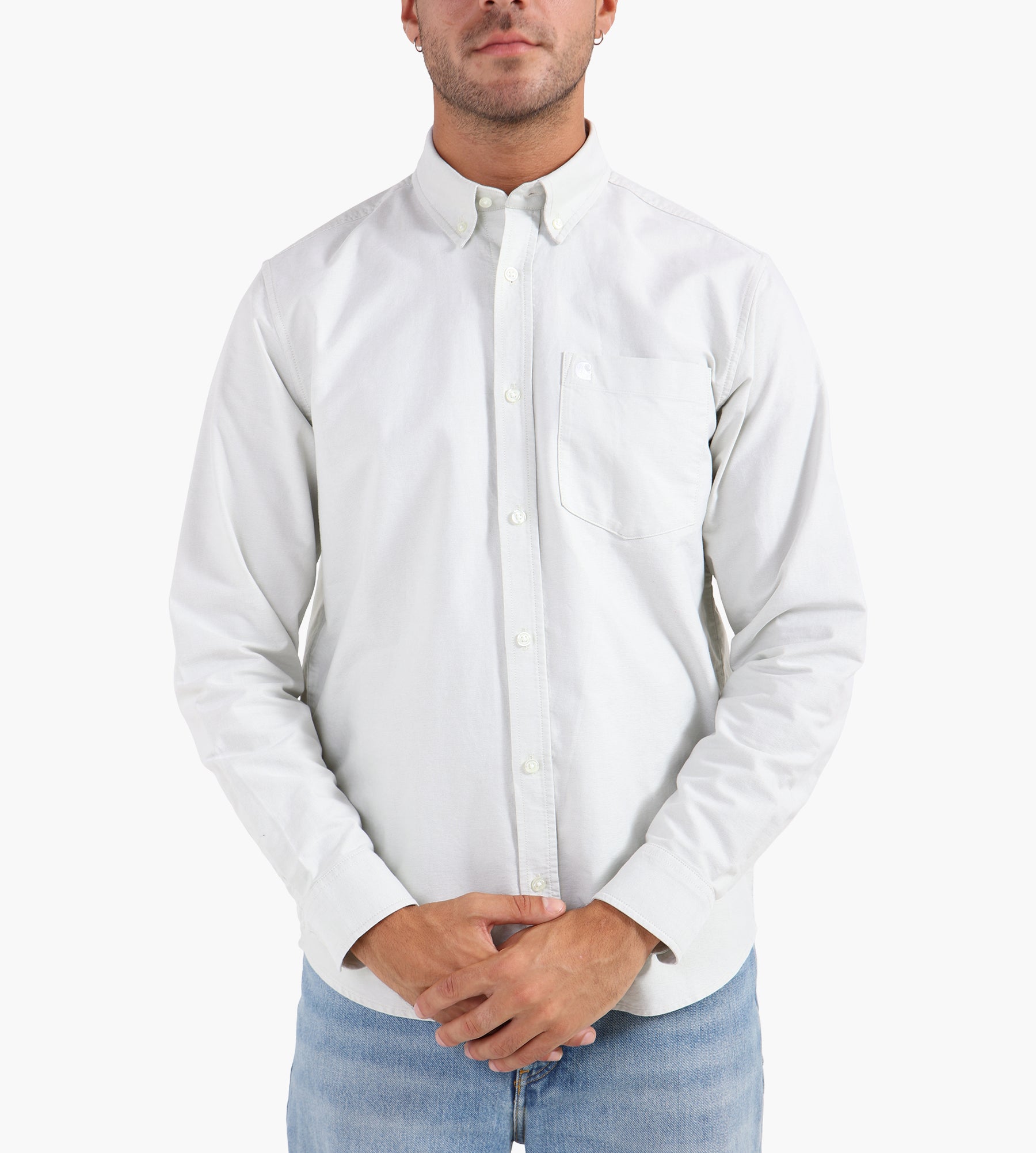 Carhartt WIP Long Sleeve C-Logo Shirt Pale Olive White