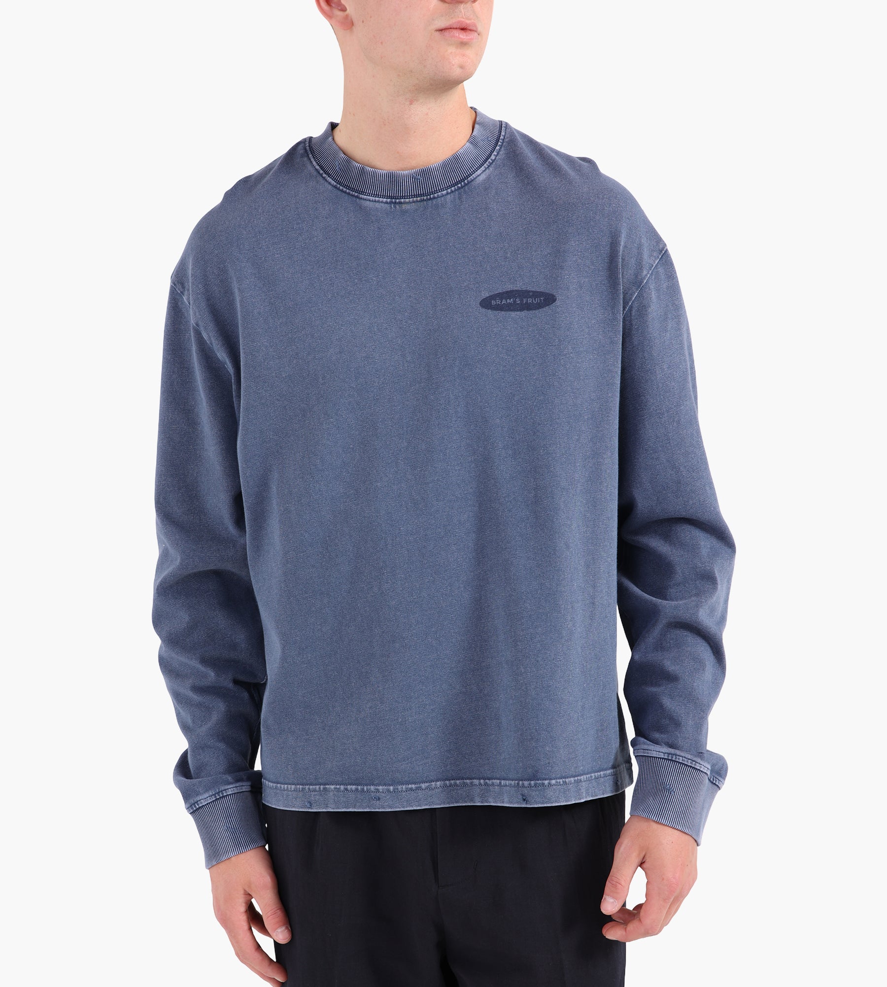 Bram's Fruit "F*ck Off” Longsleeve Distressed Washed Navy