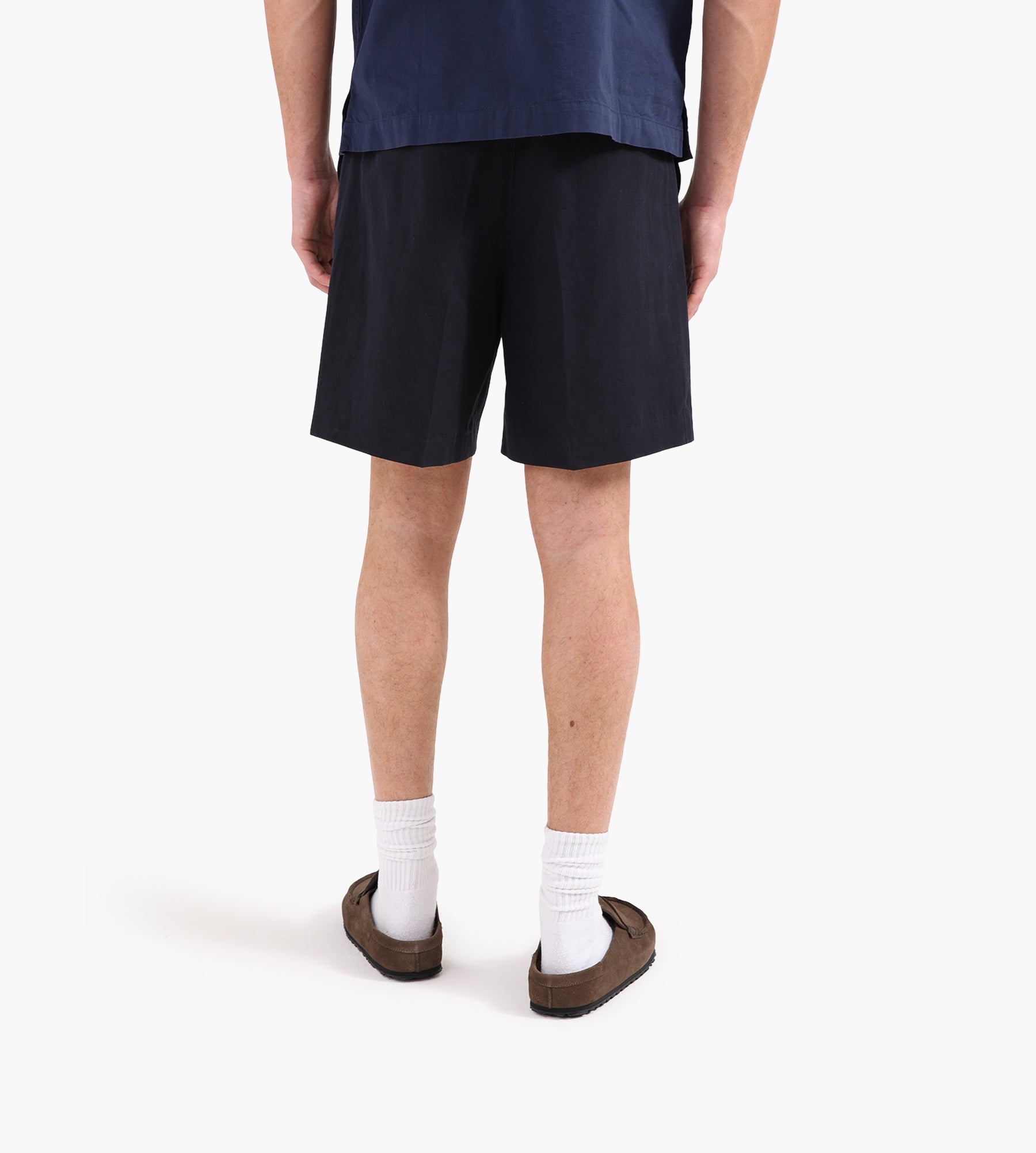 OLAF Cotton Linen Shorts Navy
