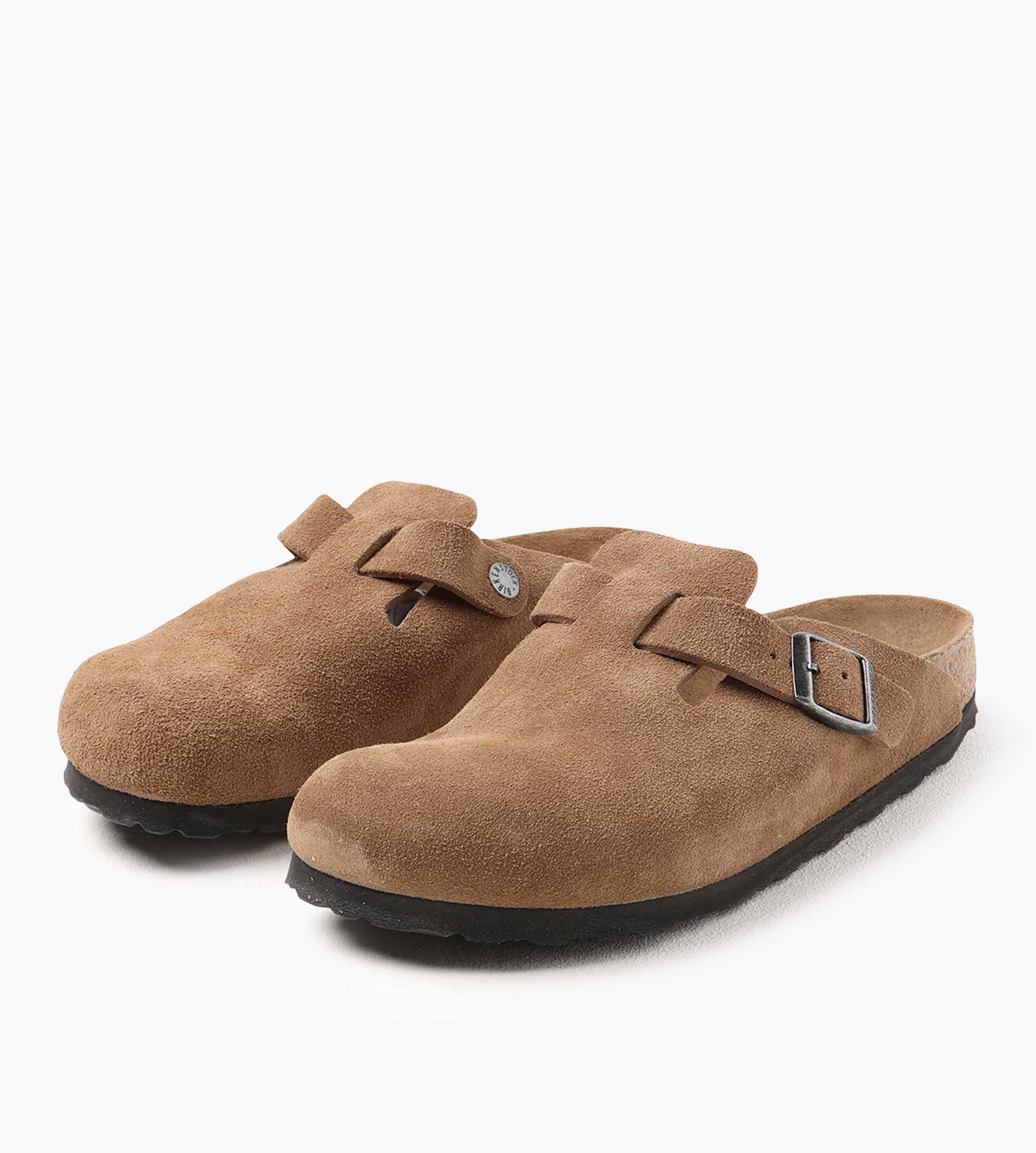 Birkenstock Boston Soft Footbed Suede Leather Dark Tea Tonal FB