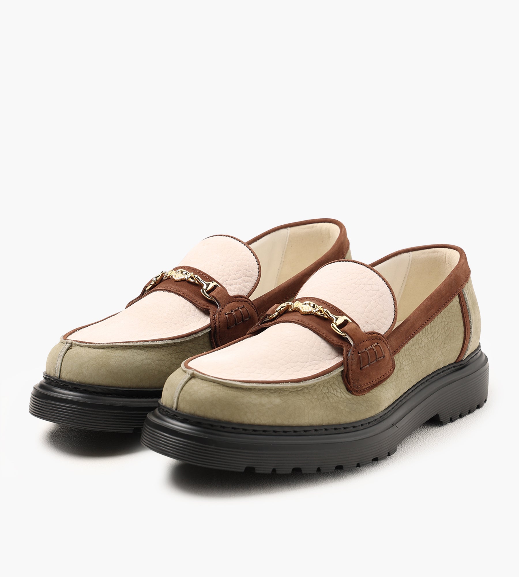 Filling Pieces Loafer Grain Beige Green