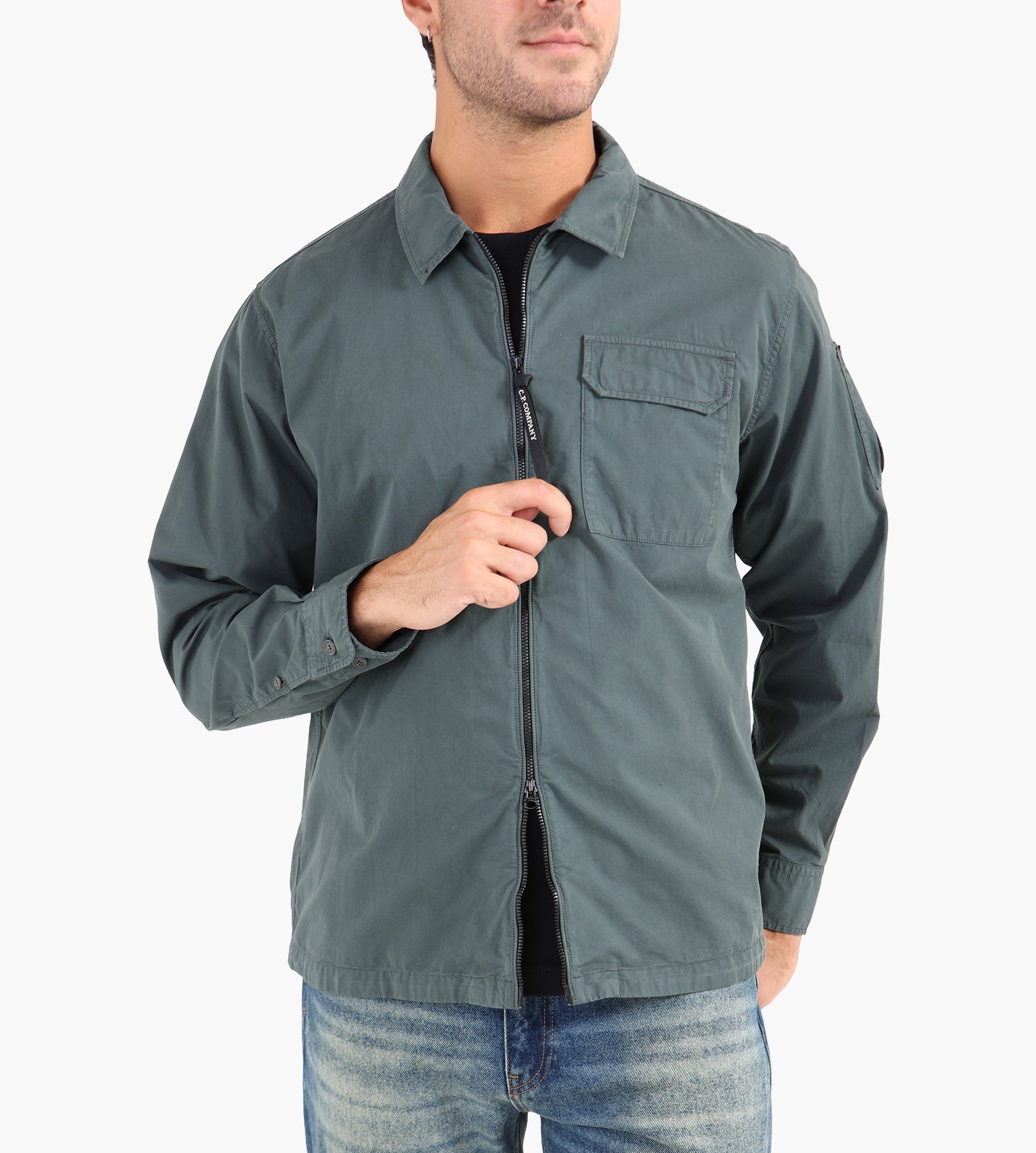 C.P. Company Organic Gabardine Overshirt Dark Shadow