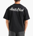 about:blank Banner T-shirt Black Ecru