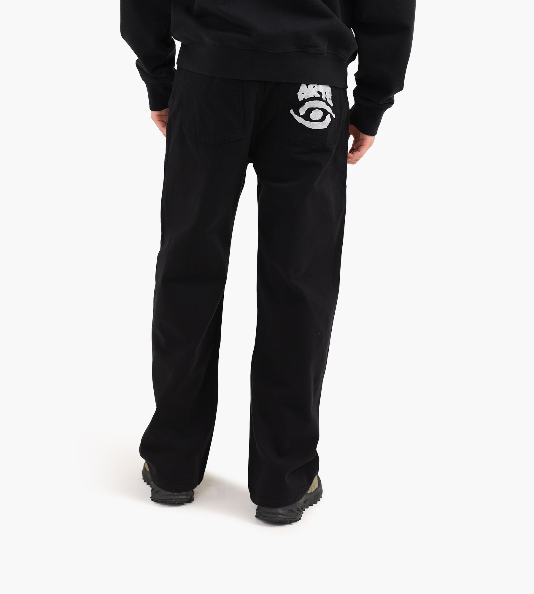 Arte Antwerp Back Pocket Graphic Pants Black