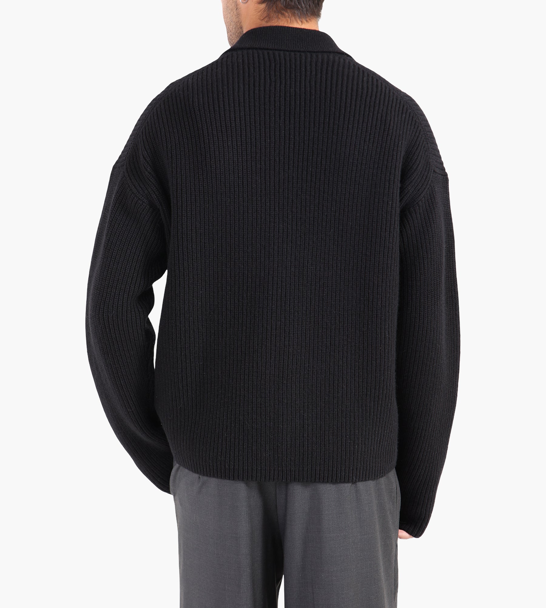 OLAF Knitted Zip Cardigan Black