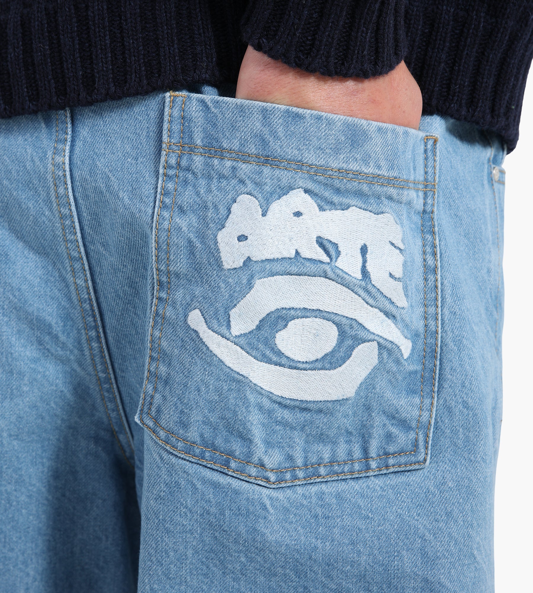 Arte Antwerp Back Pocket Graphic Pants Bleach