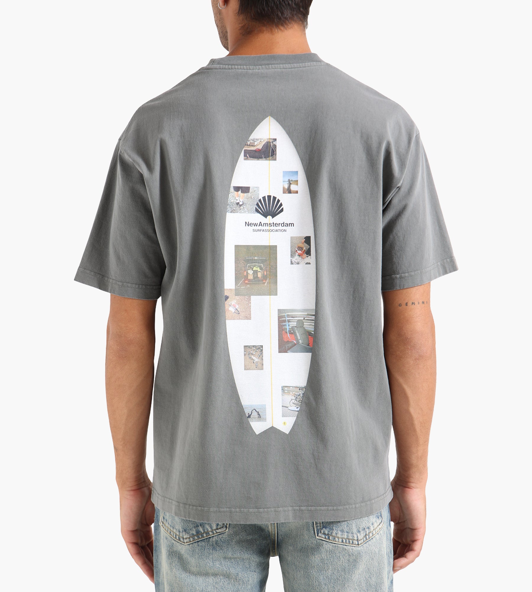 New Amsterdam Surf Association Surf Zine Tee Shark Green