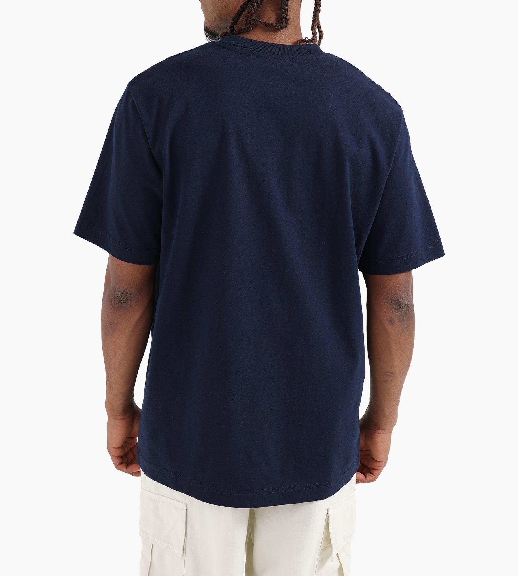 Café-Mountain College Logo Tee Navy And Natural