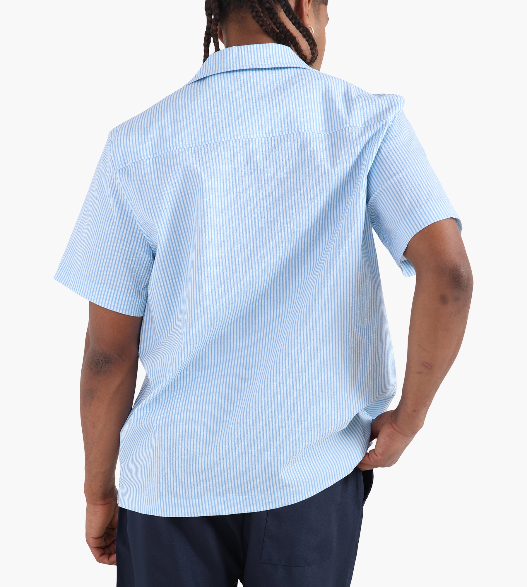 OLAF Stripe Sun Aop Camp Shirt Surf Blue