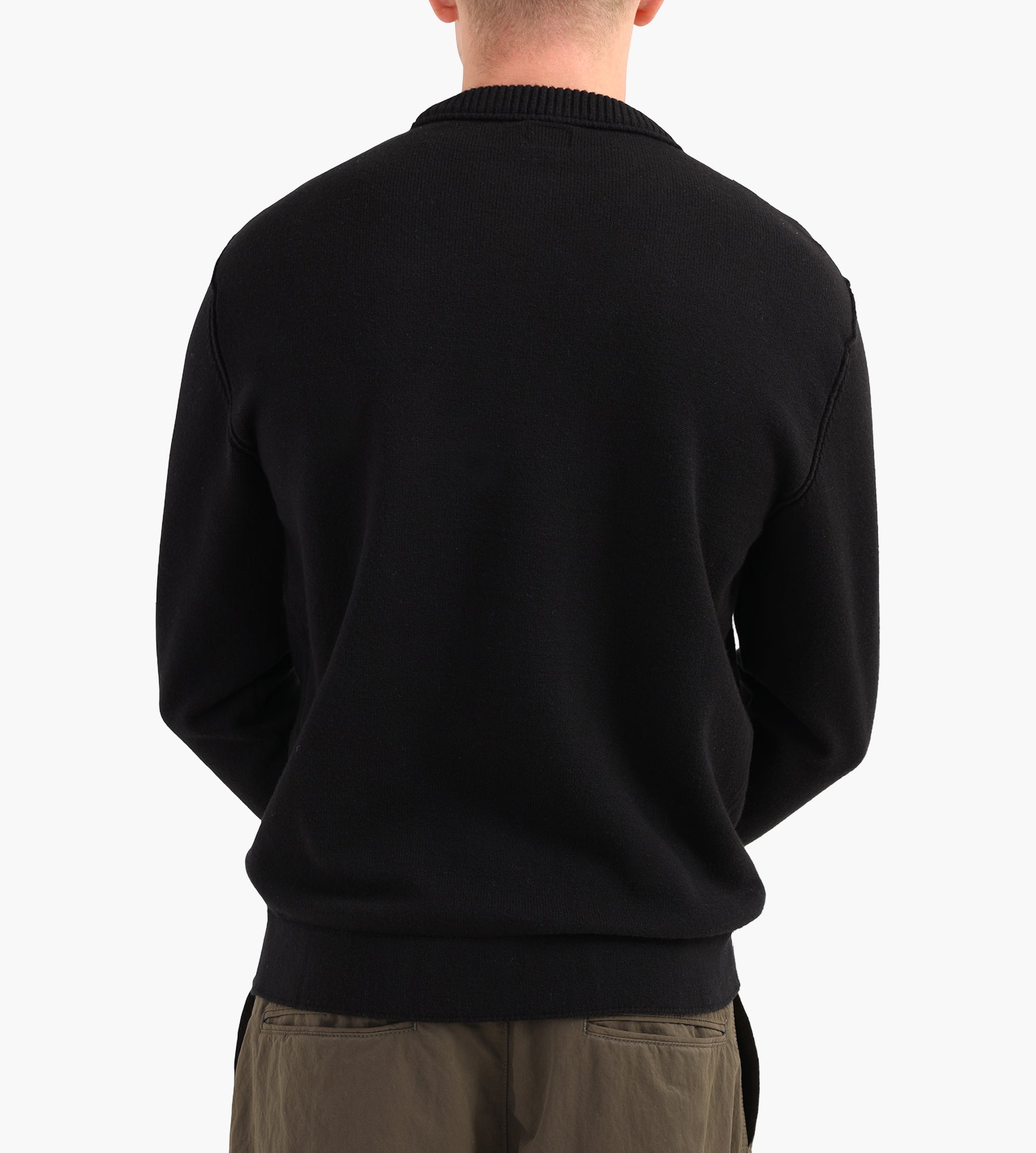 C.P. Company Soft Cotton Stretch Knit Crewneck Black