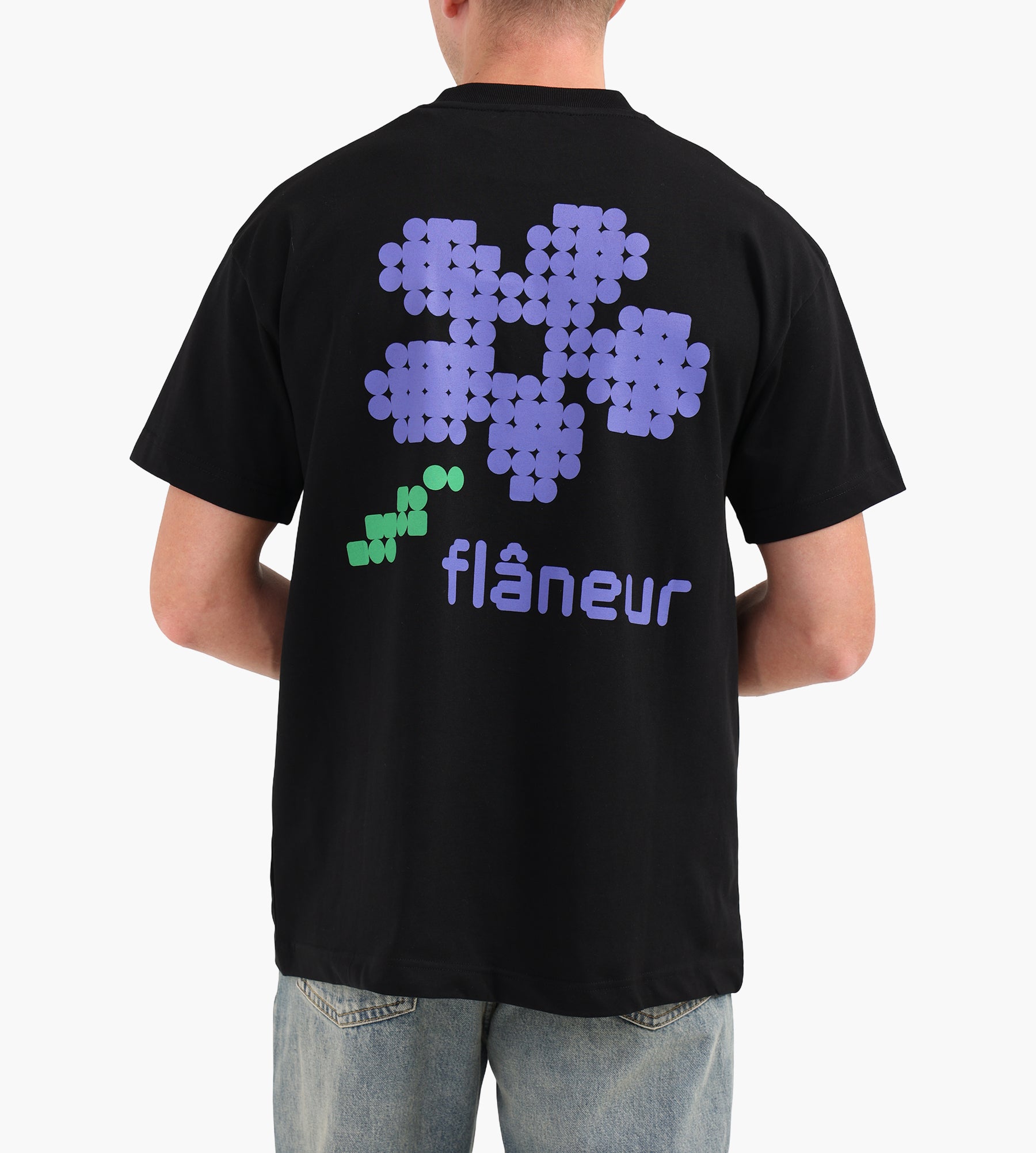 Flâneur Pixel Flower T-Shirt Black