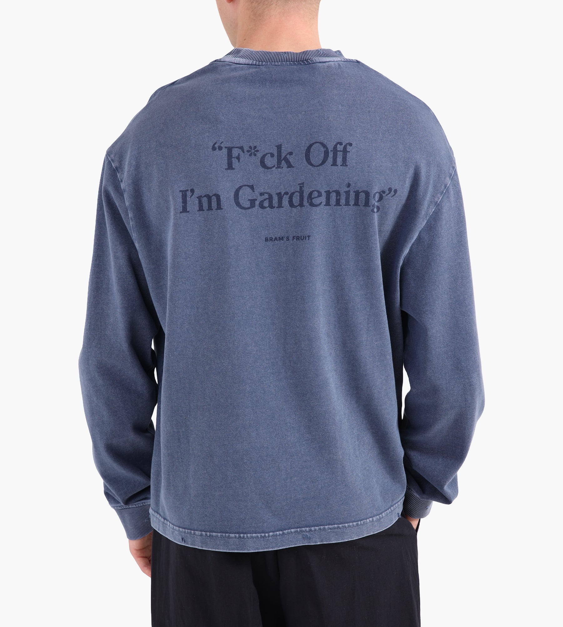 Bram's Fruit "F*ck Off” Longsleeve Distressed Washed Navy