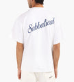 Sabbatical Script Logo T-Shirt White Navy