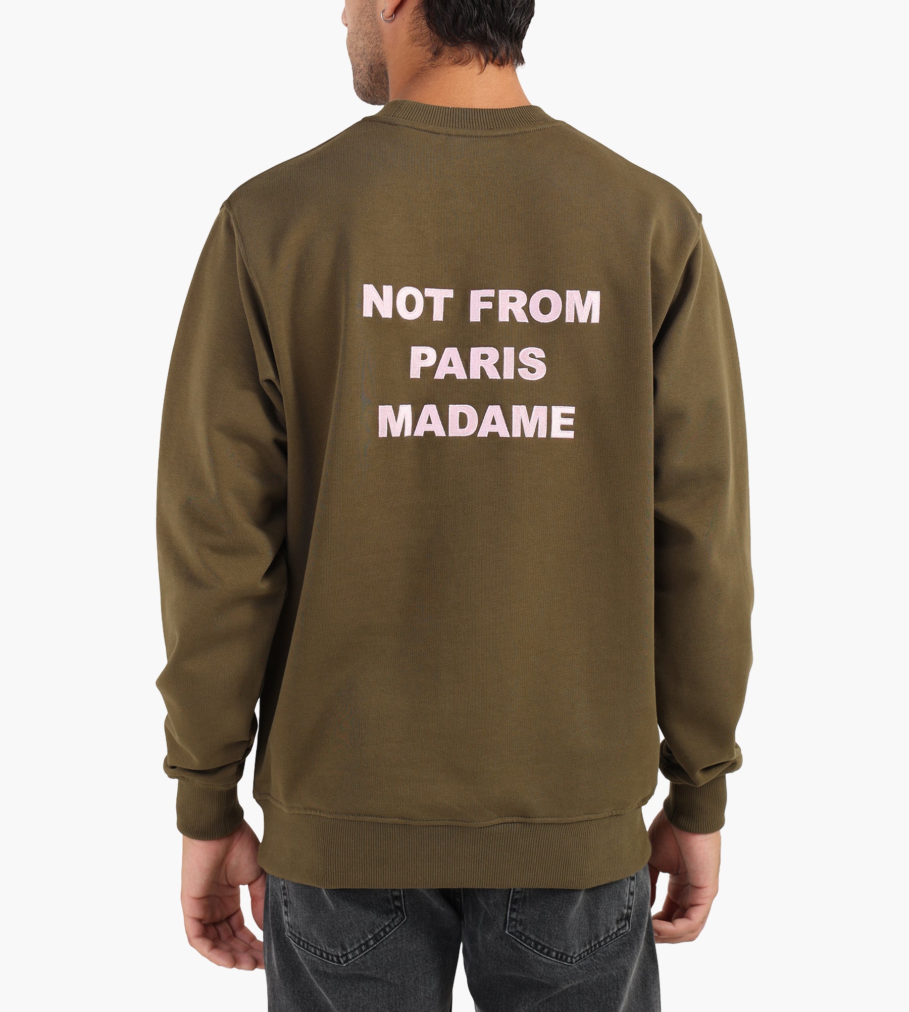 Drole de Monsieur Le Sweatshirt Slogan Kaki