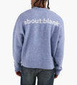 about:blank Mohair Knitted Logo Crewneck Blue Ecru