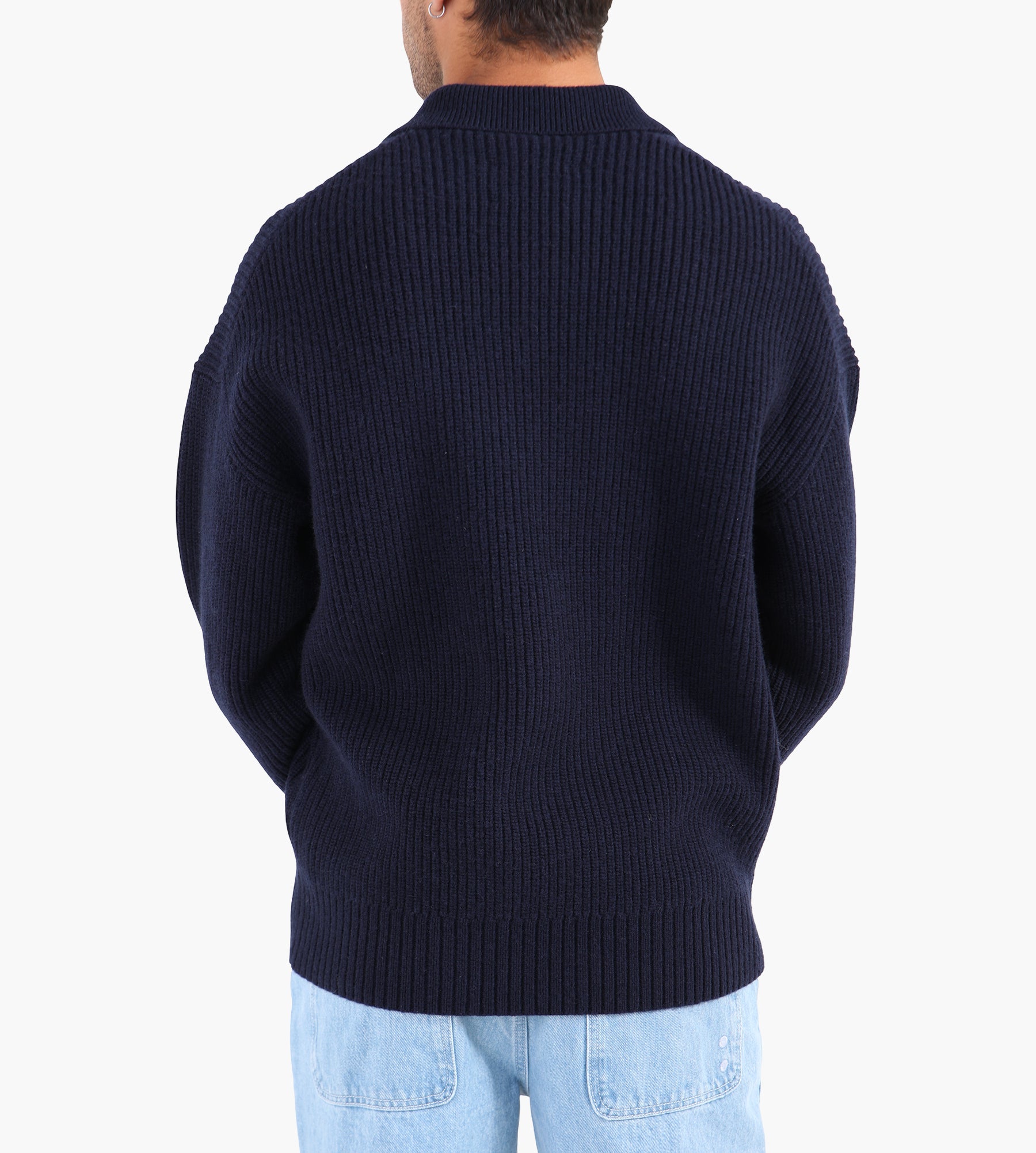 OLAF Knitted Oversized Polo Navy