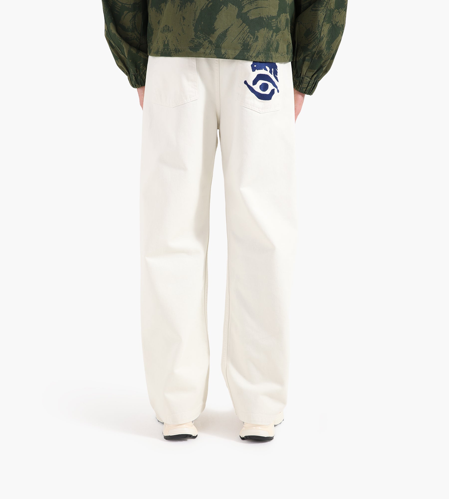 Arte Antwerp Back Pocket Graphic Pants Cream