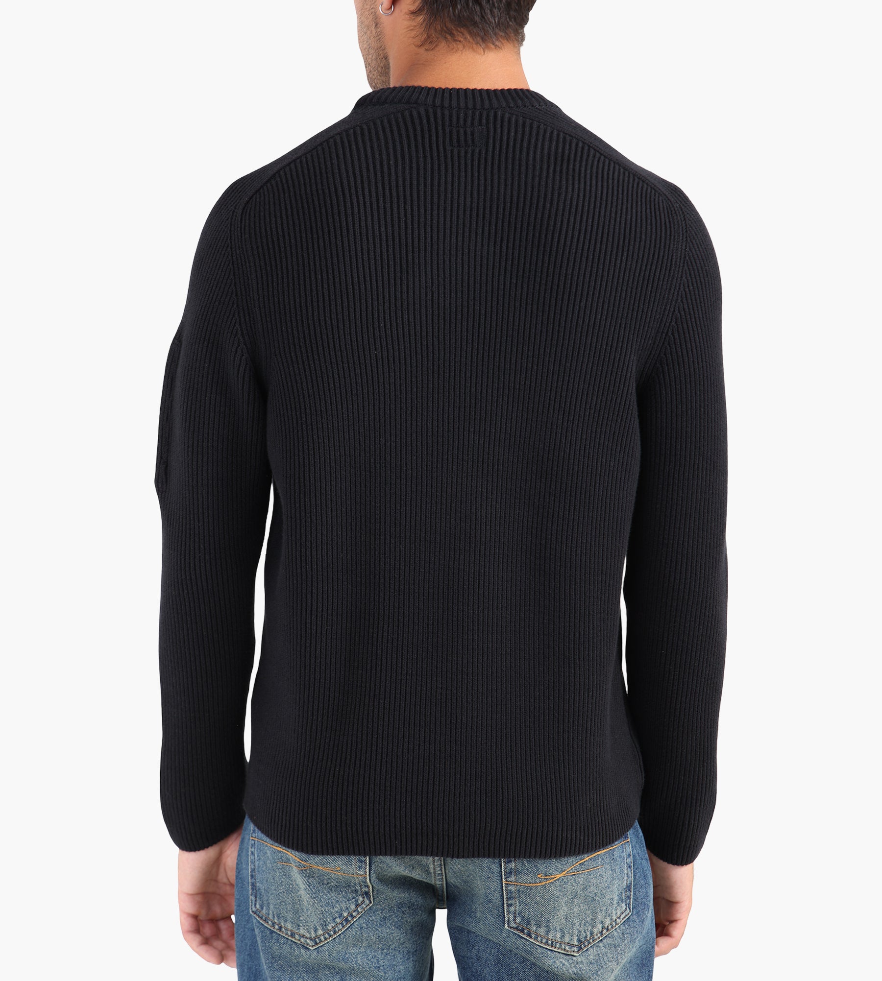 C.P. Company Full Rib Knit Crewneck Black