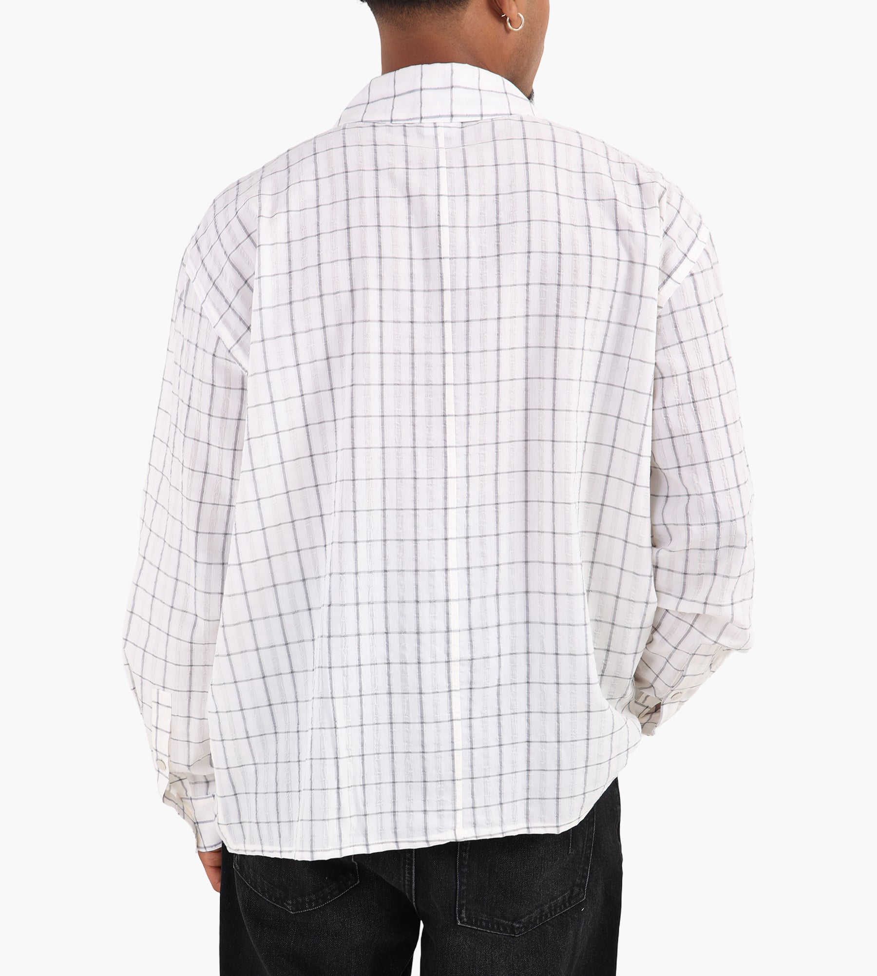 Won Hundred Zayne Zip Shirt Grey Check