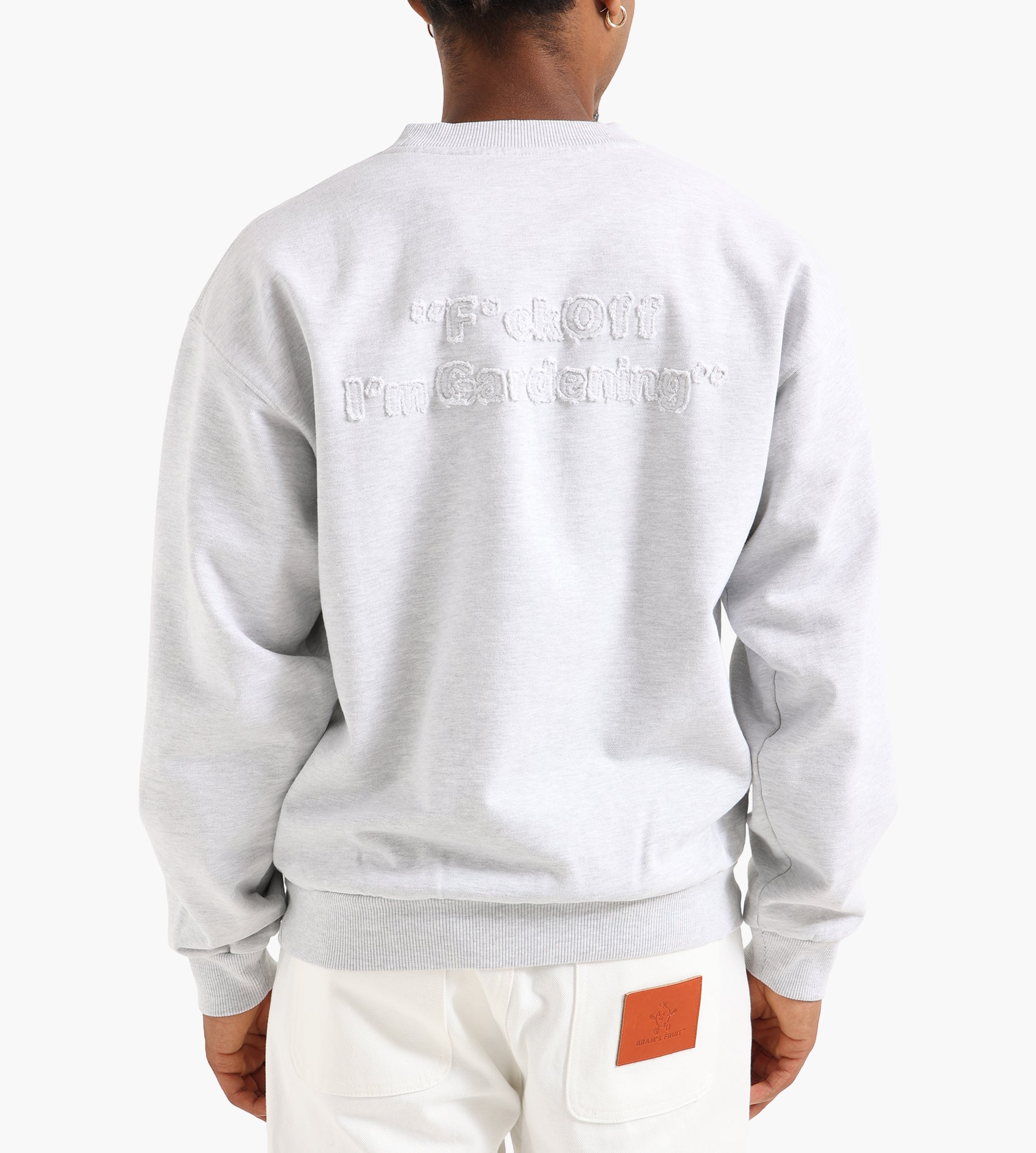 Bram's Fruit Cut & Sew “F*ck Off” Crewneck Grey Melange
