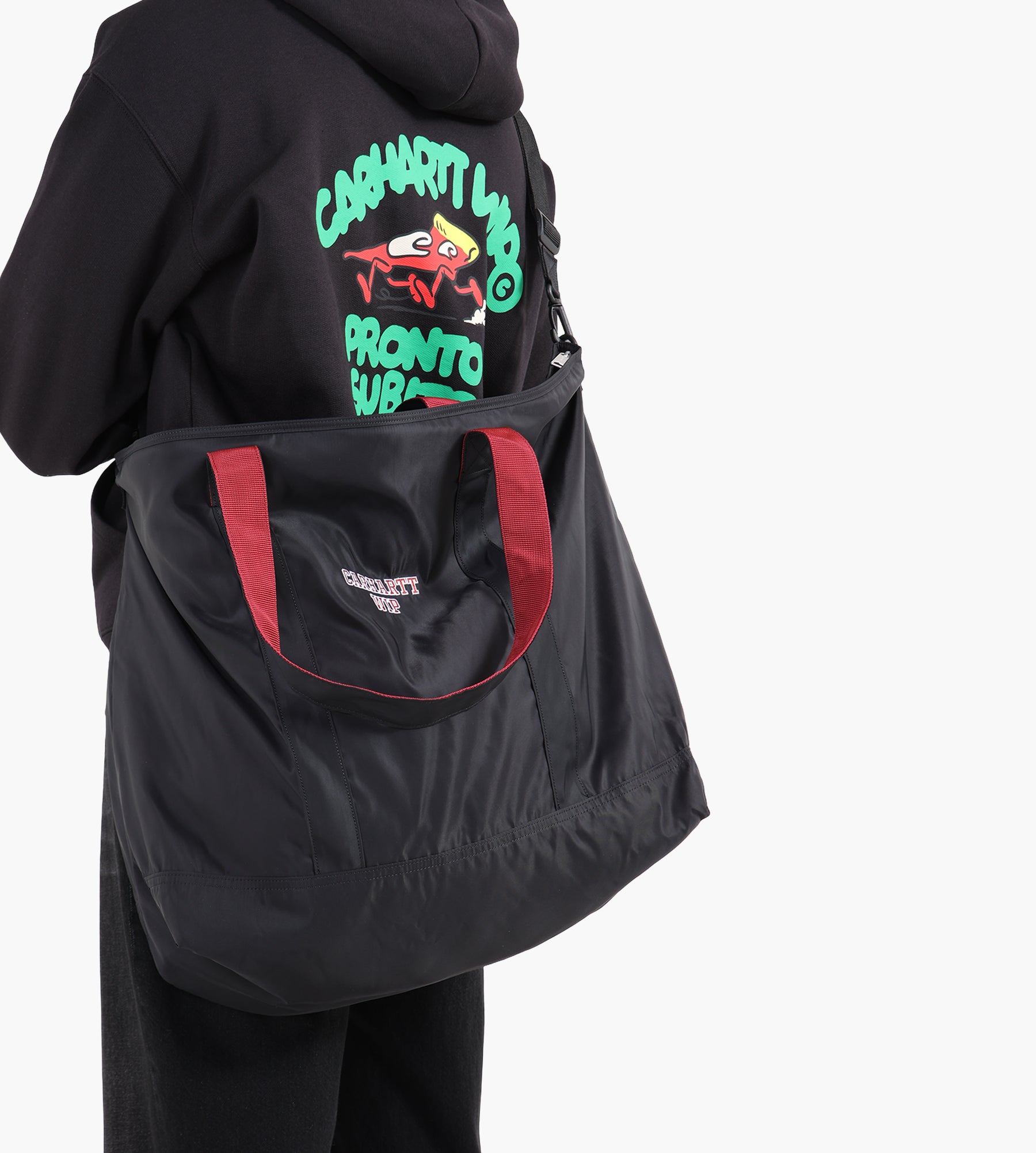 Carhartt WIP Alumni Tote Bag Black Scarlet