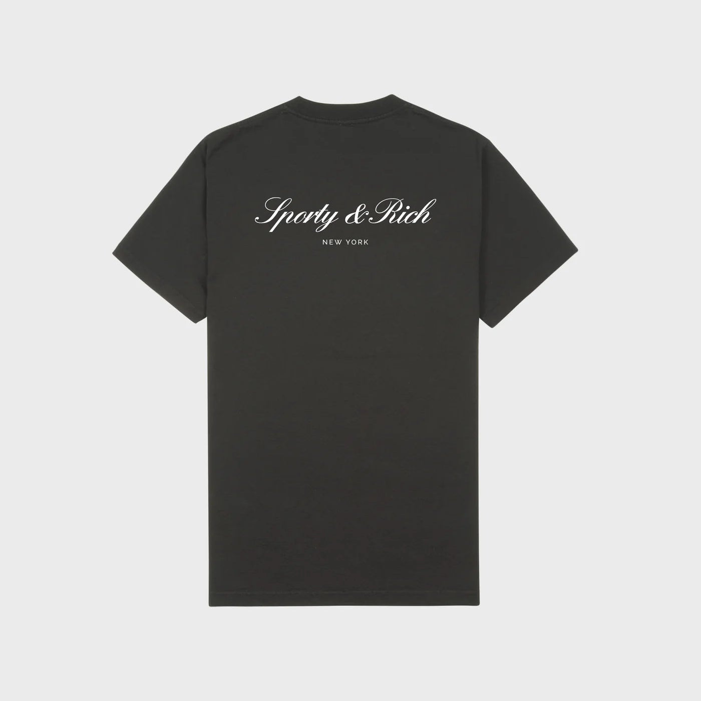 Sporty & Rich Signature NY T-Shirt Faded Black White