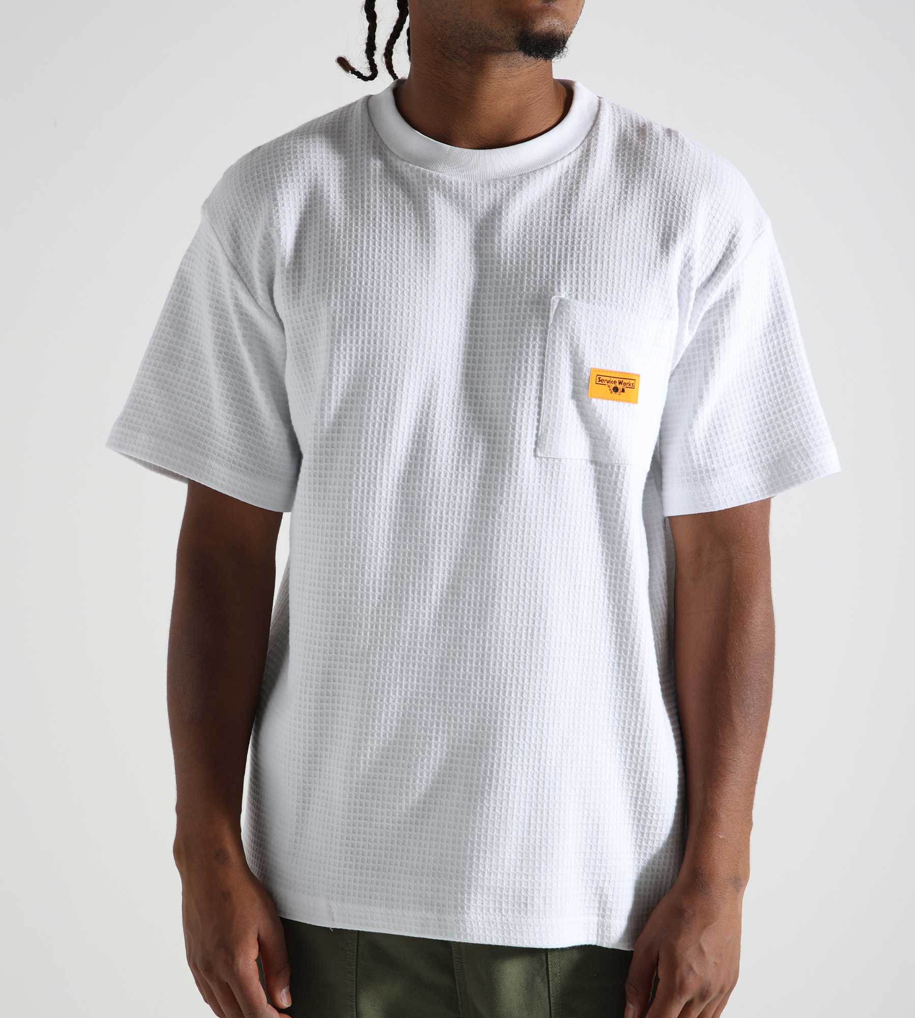 Service Works Waffle Pocket Tee White