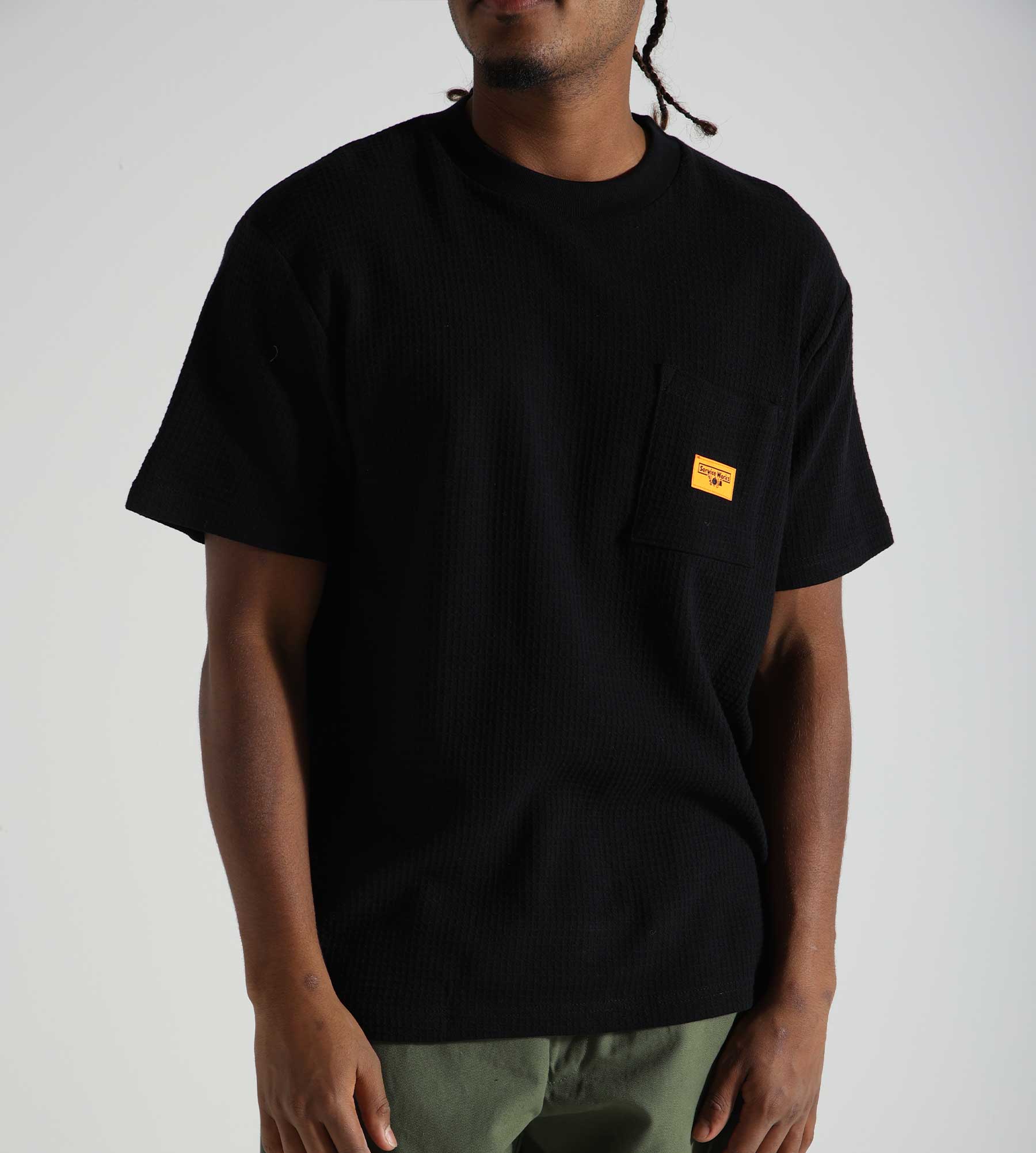 Service Works Waffle Pocket Tee Black