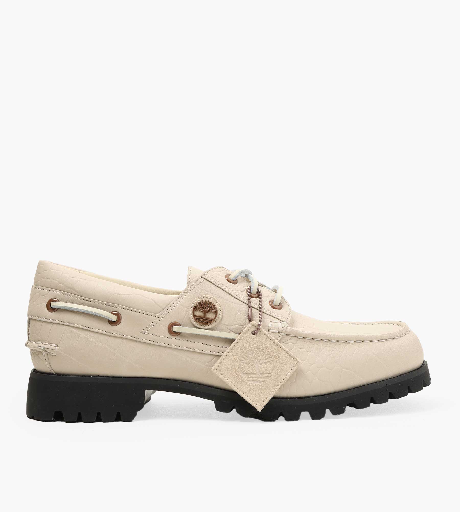 Timberland Vibram Boat Shoe Light Beige Full Grain