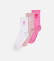 On Logo Sock High 3P U Mauve Raspberry