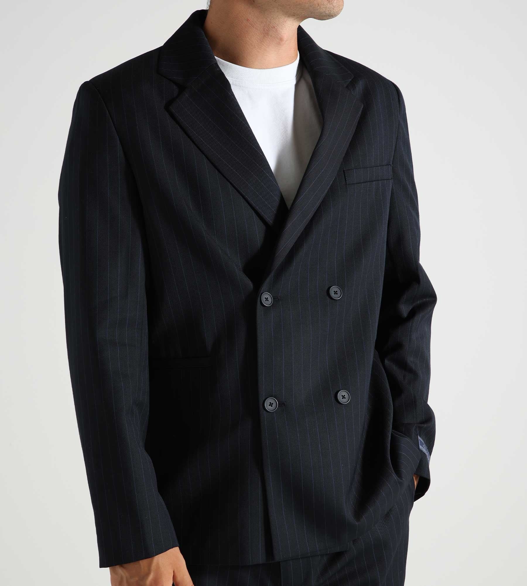 Arte Antwerp Striped Blazer Navy